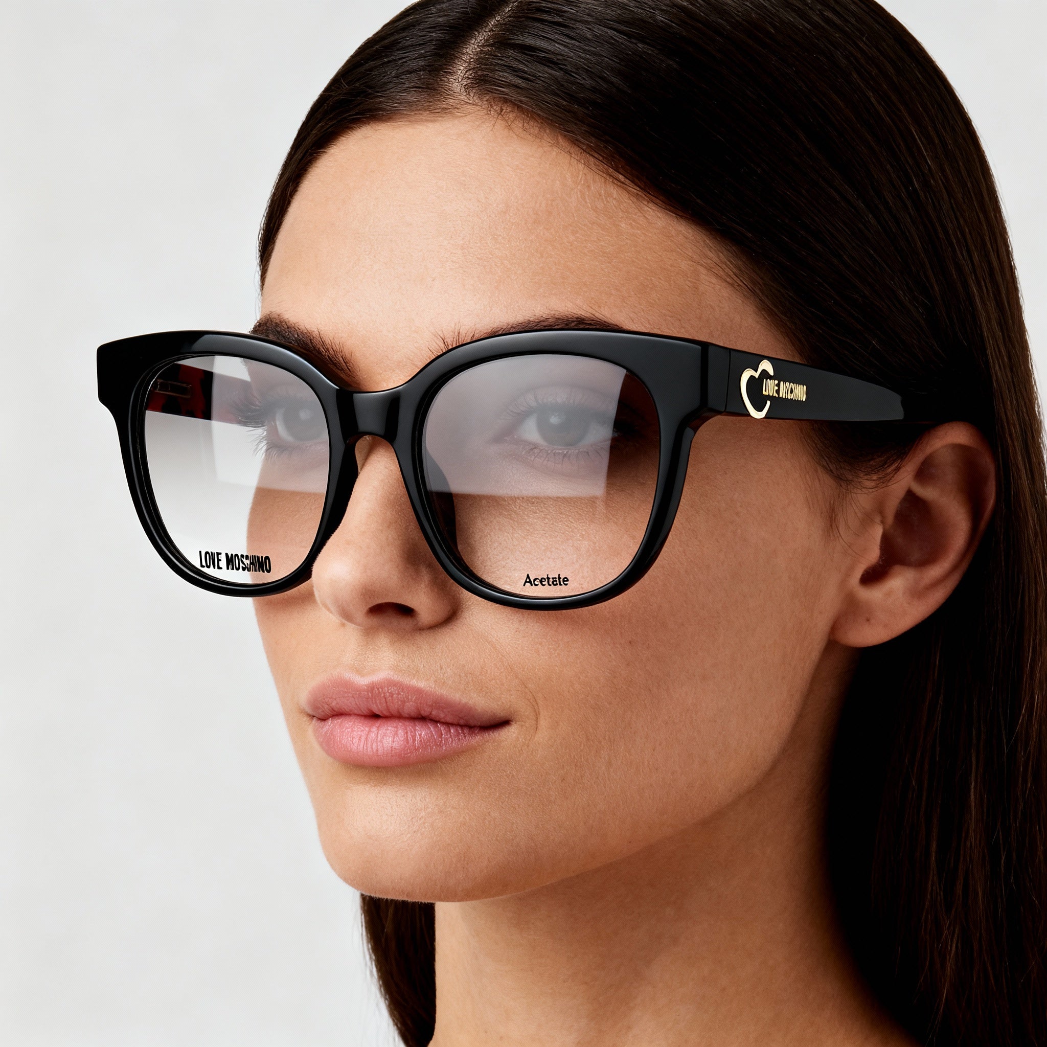 Moschino Love Mol599 Women's Modern Black Pattern Red Acetate Frame Non-Polarised Lenses Eyewear 51mm, Photo 4