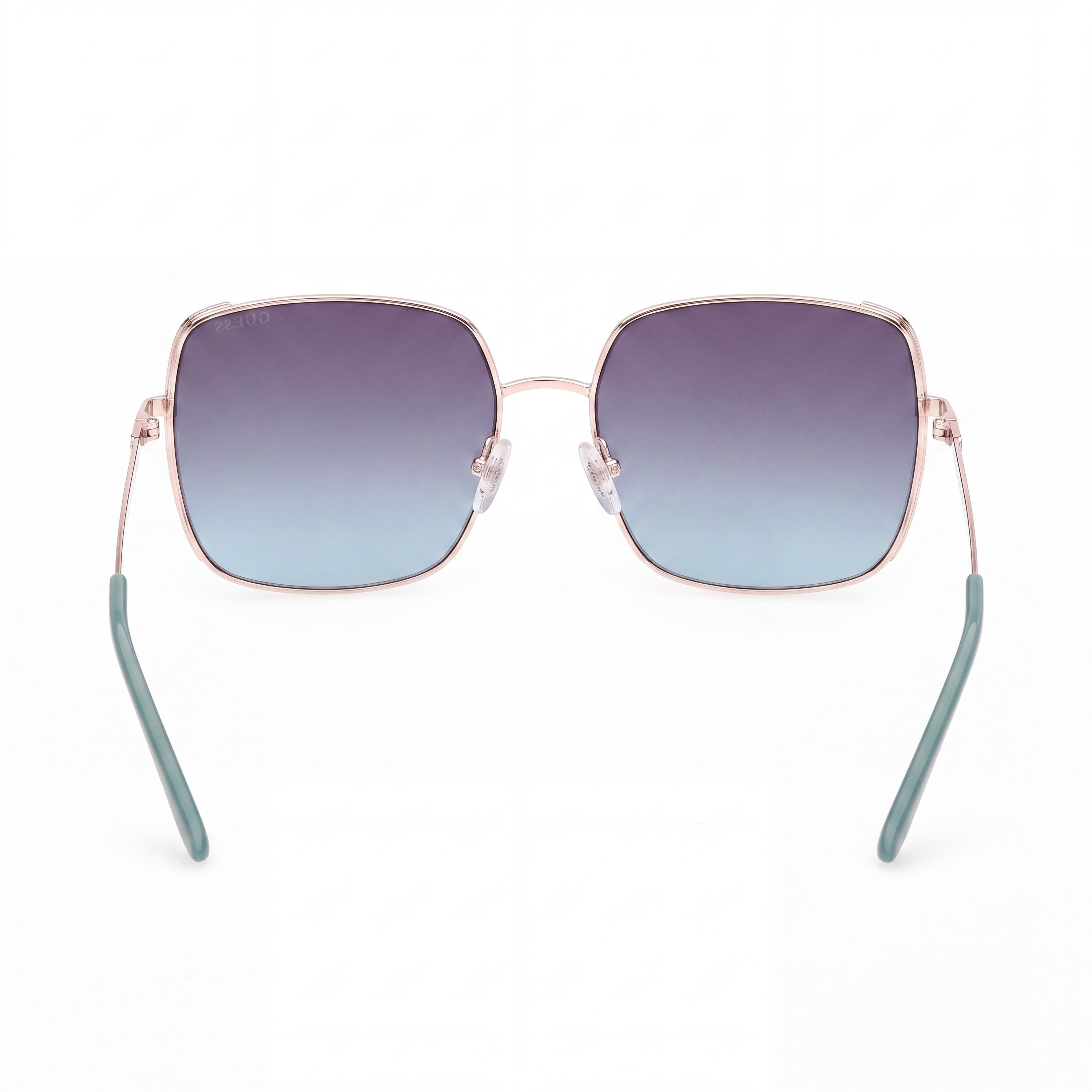GUESS GU00194 Style Women's Pale Gold Metal Frame Sunglasses with Gradient Blue Lenses & UV 400 Protection (58mm), Photo 4