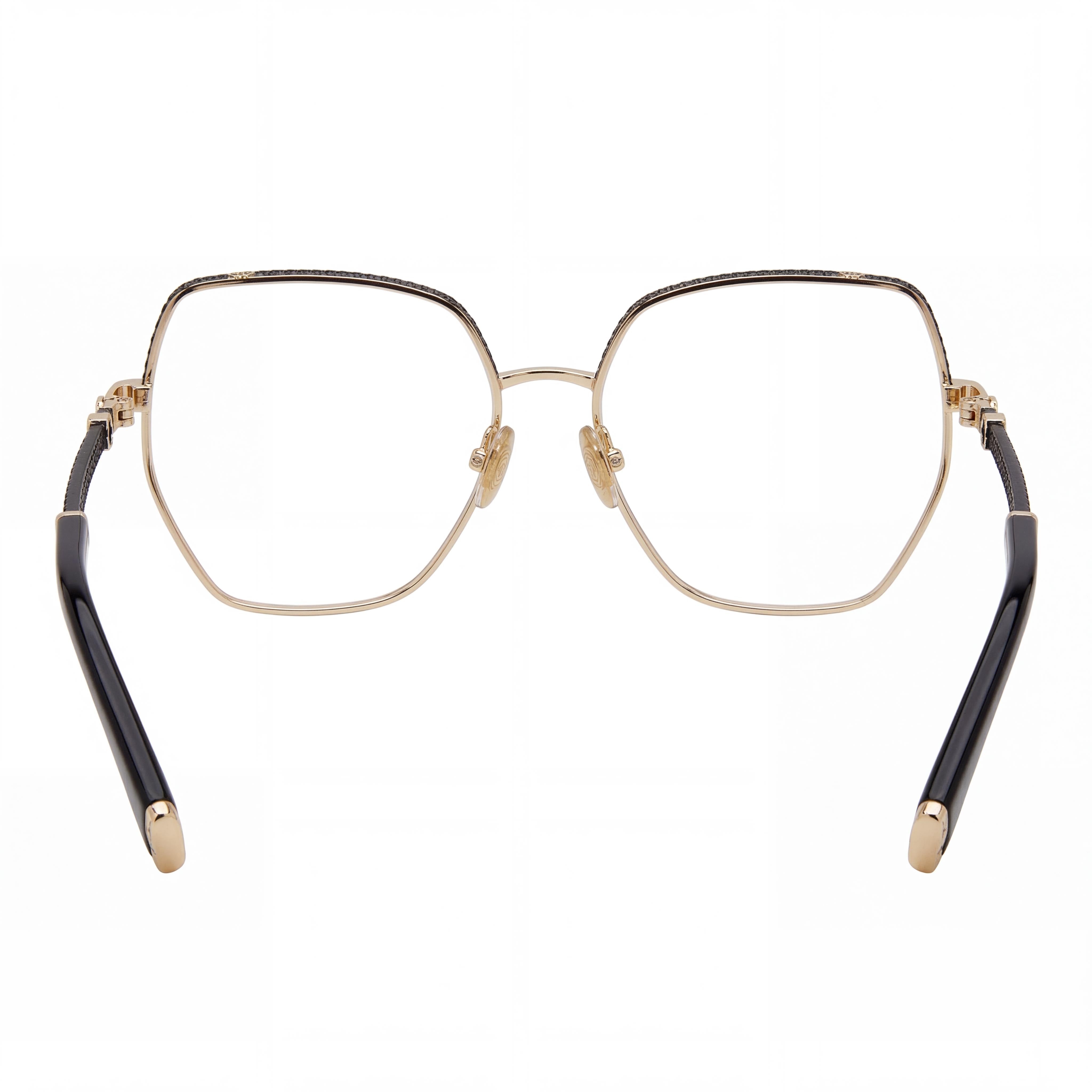 Philipp Plein VPP054S Gold Rectangle Eyeglasses for Men, Acetate 57mm, Photo 3