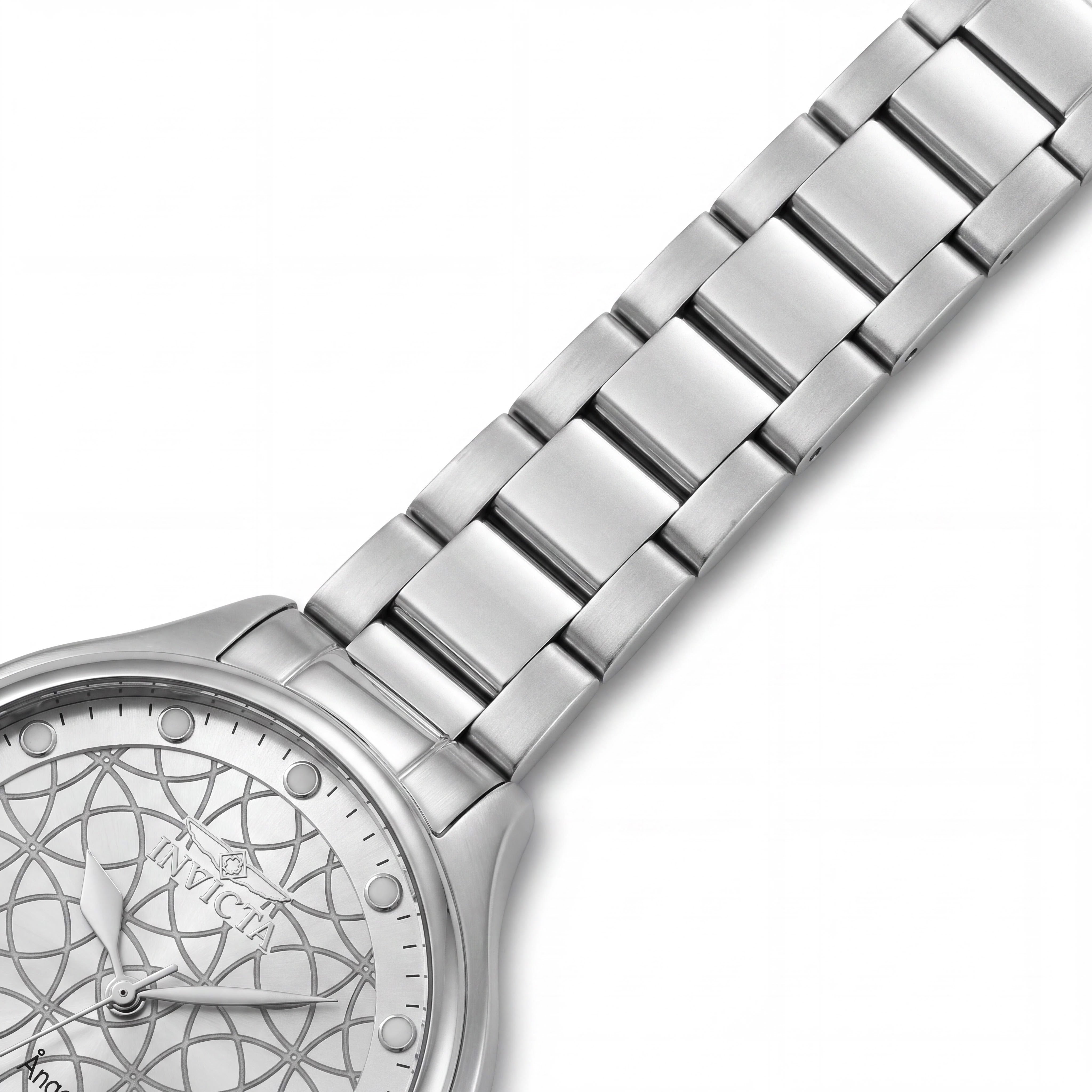 Reloj de cuarzo Invicta Angel Collection 27437 para mujer, caja de acero inoxidable de 38 mm, esfera plateada, resistente al agua, Photo 3