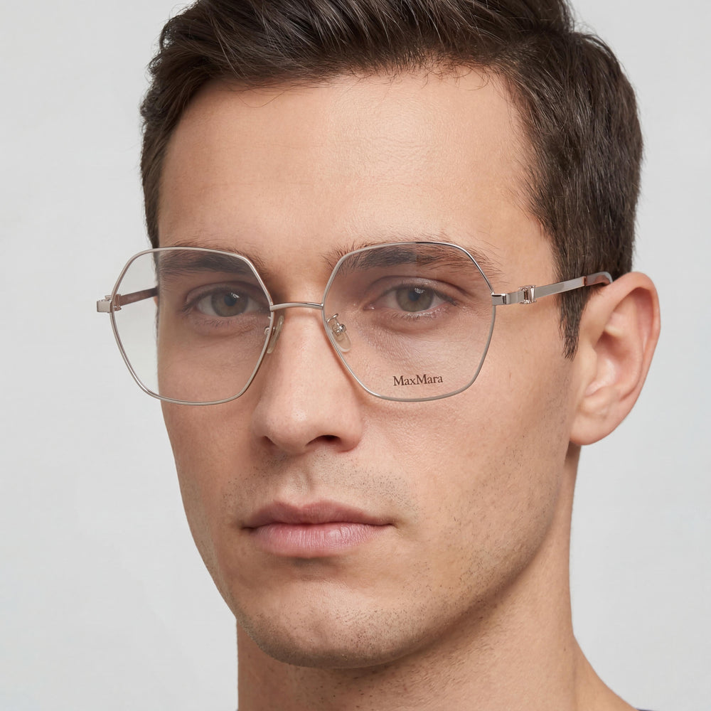 MaxMara Mm5087-d Men’s Metal Eyeglasses Shiny Rose Gold, Classic Havana 56-16-145
