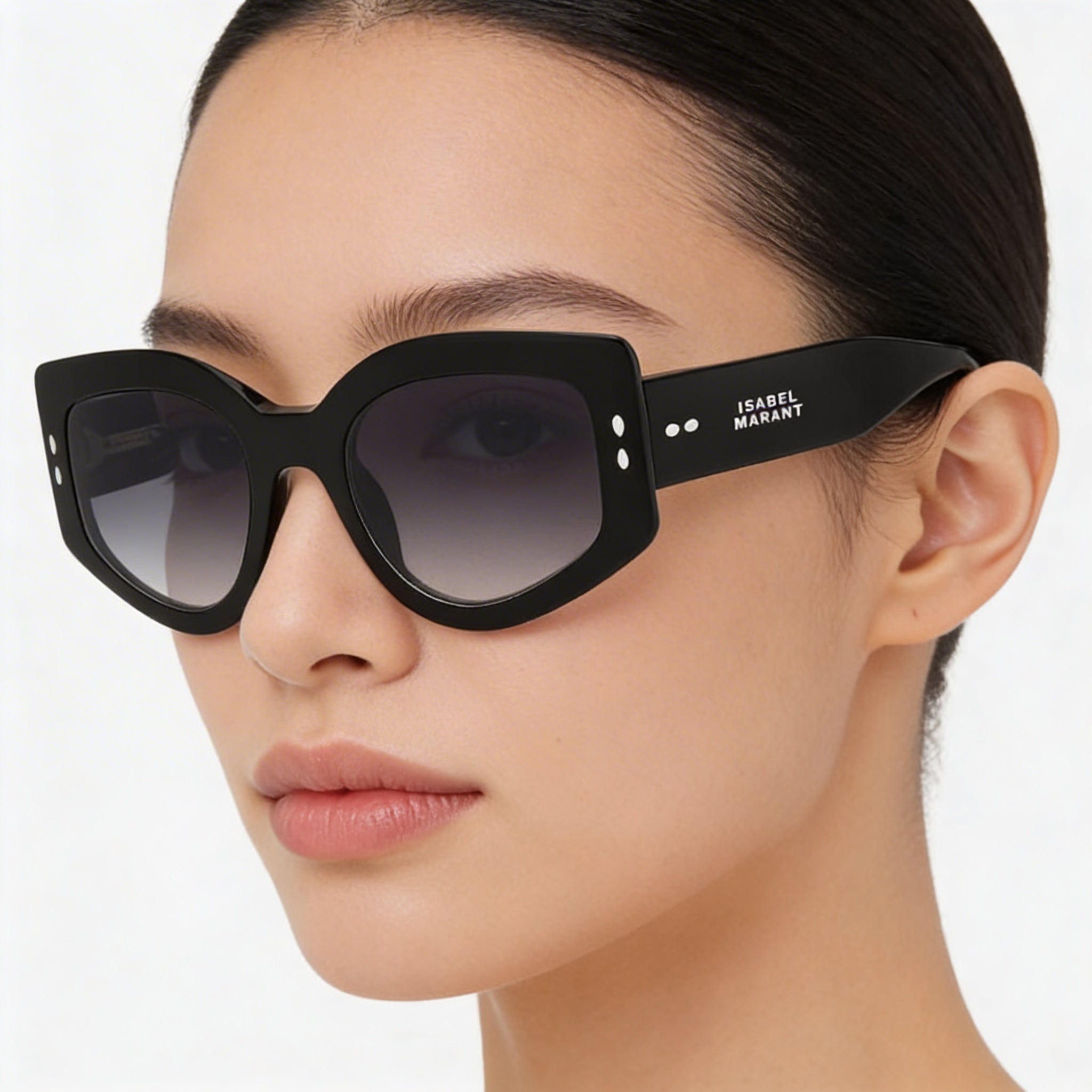 Isabel Marant Trendy Acetate Sunglasses for Women, Grey Acetate Frame with Polycarbonate Lenses, 54mm, Photo 4