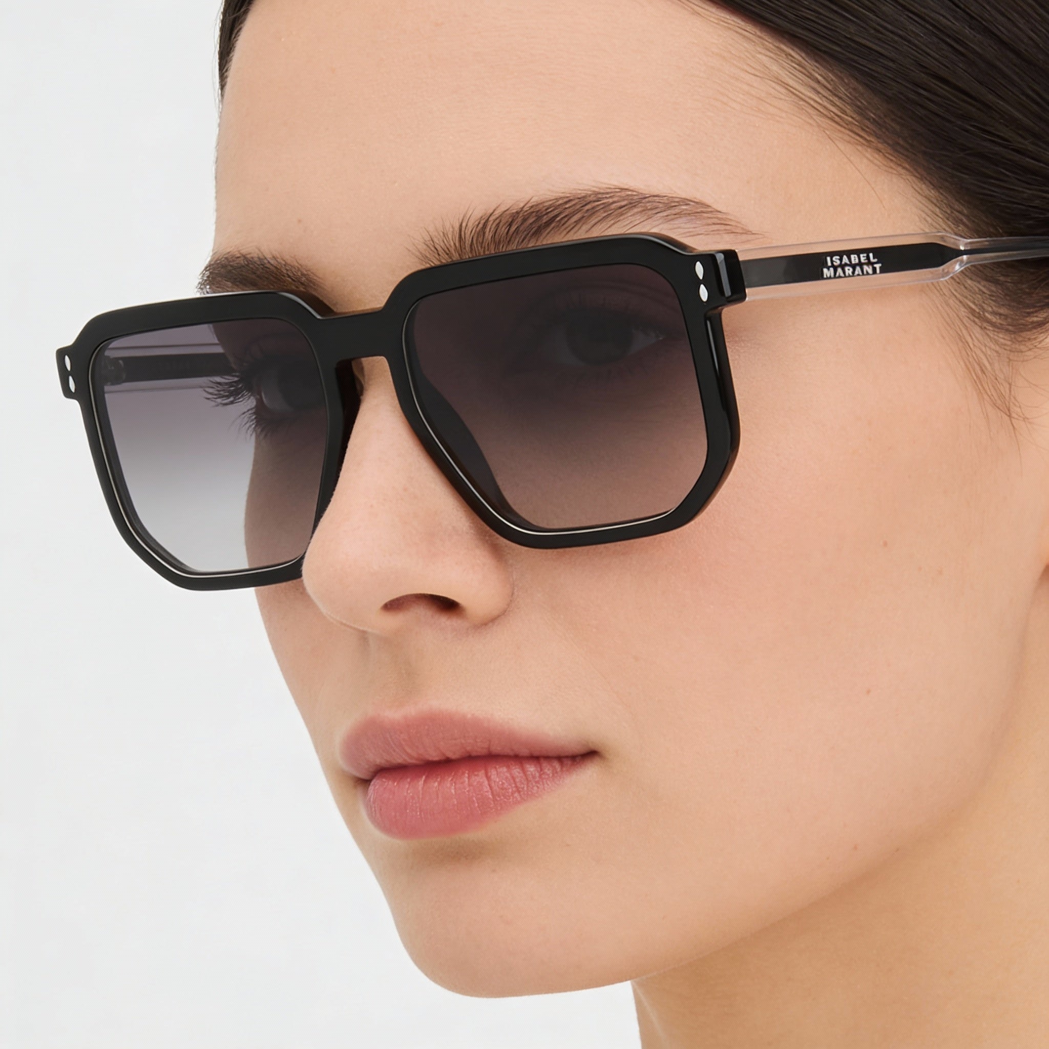 Isabel Marant Casual Women's Black Acetate Frame Non-Polarized Dark Grey Shaded Sunglasses 55mm, Photo 5