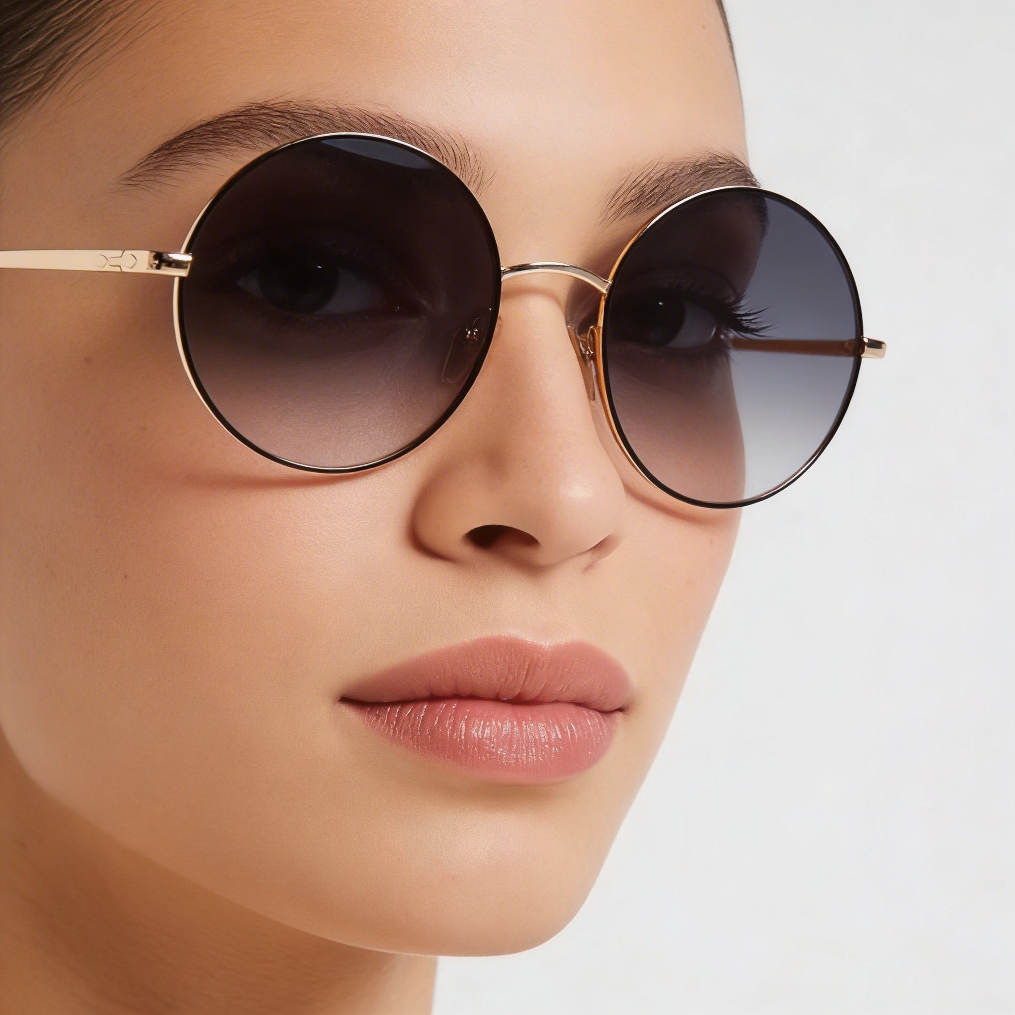 Gafas de sol clásicas Isabel Marant para mujer, redondas, de acero inoxidable, color negro y dorado, con protección UV, 54 mm, Photo 5