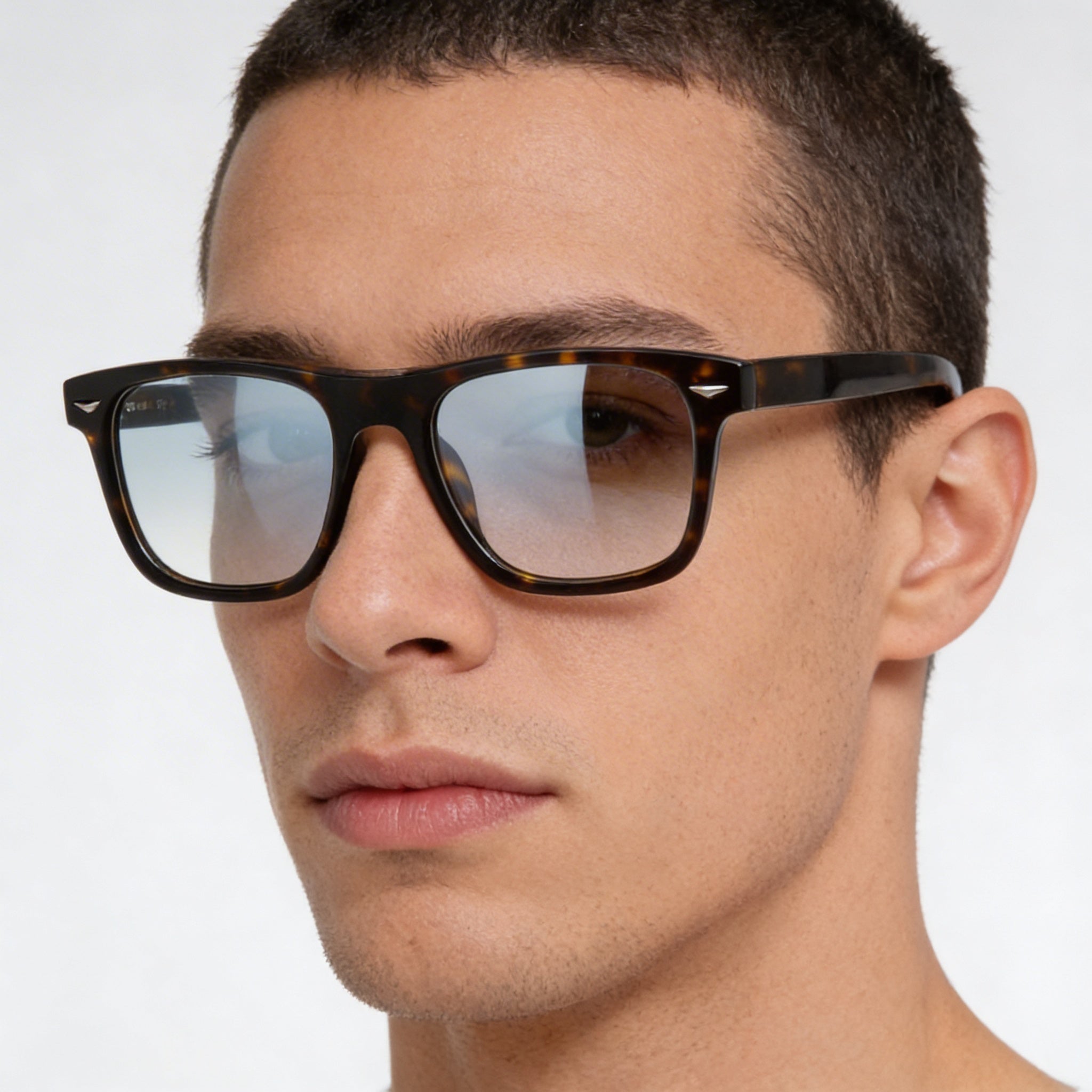 Police Casual Men's Optical Eyeglasses with Shiny Black Acetate Frame and Plastic Lenses, Lens Width 52mm, Photo 4