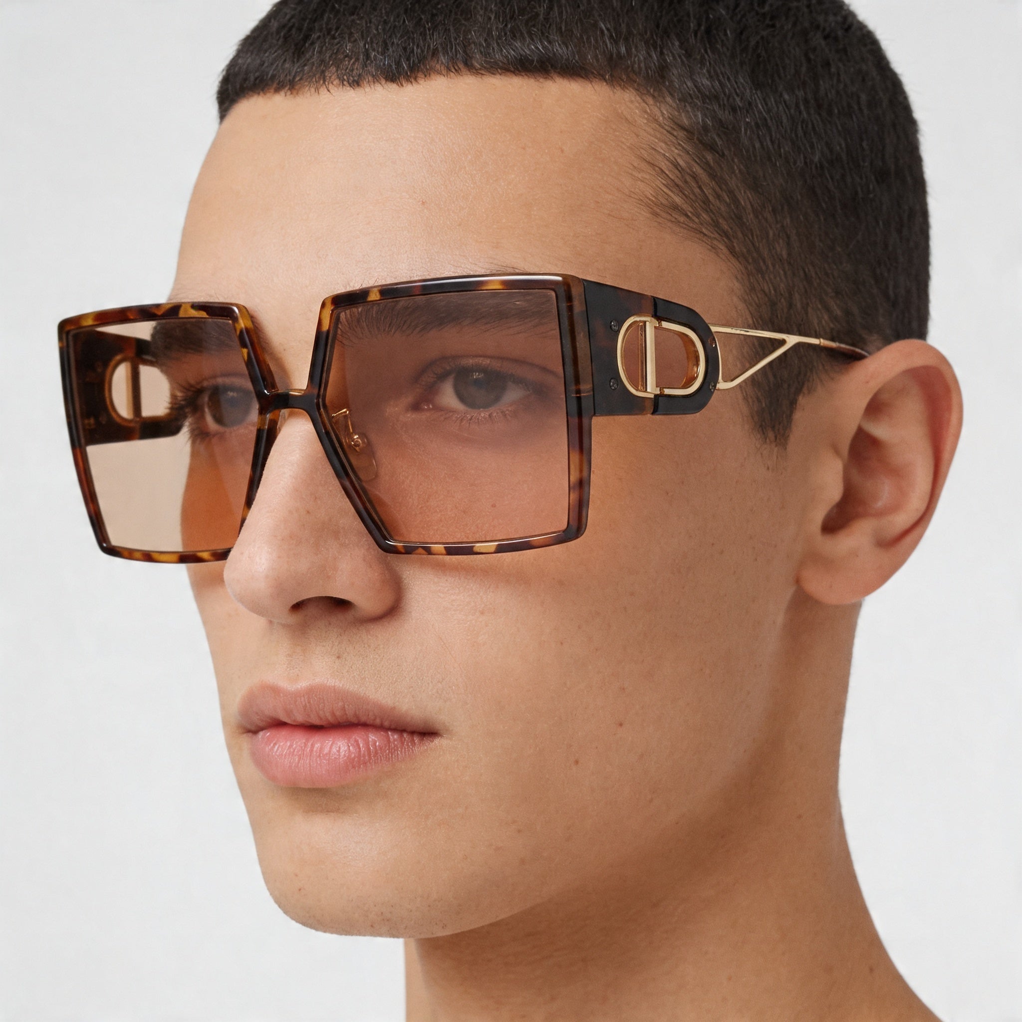 Gafas de sol Dior 30Montaigne SU unisex de acetato transparente marrón con lentes moradas de 58 mm y 100 % protección UV, Photo 4