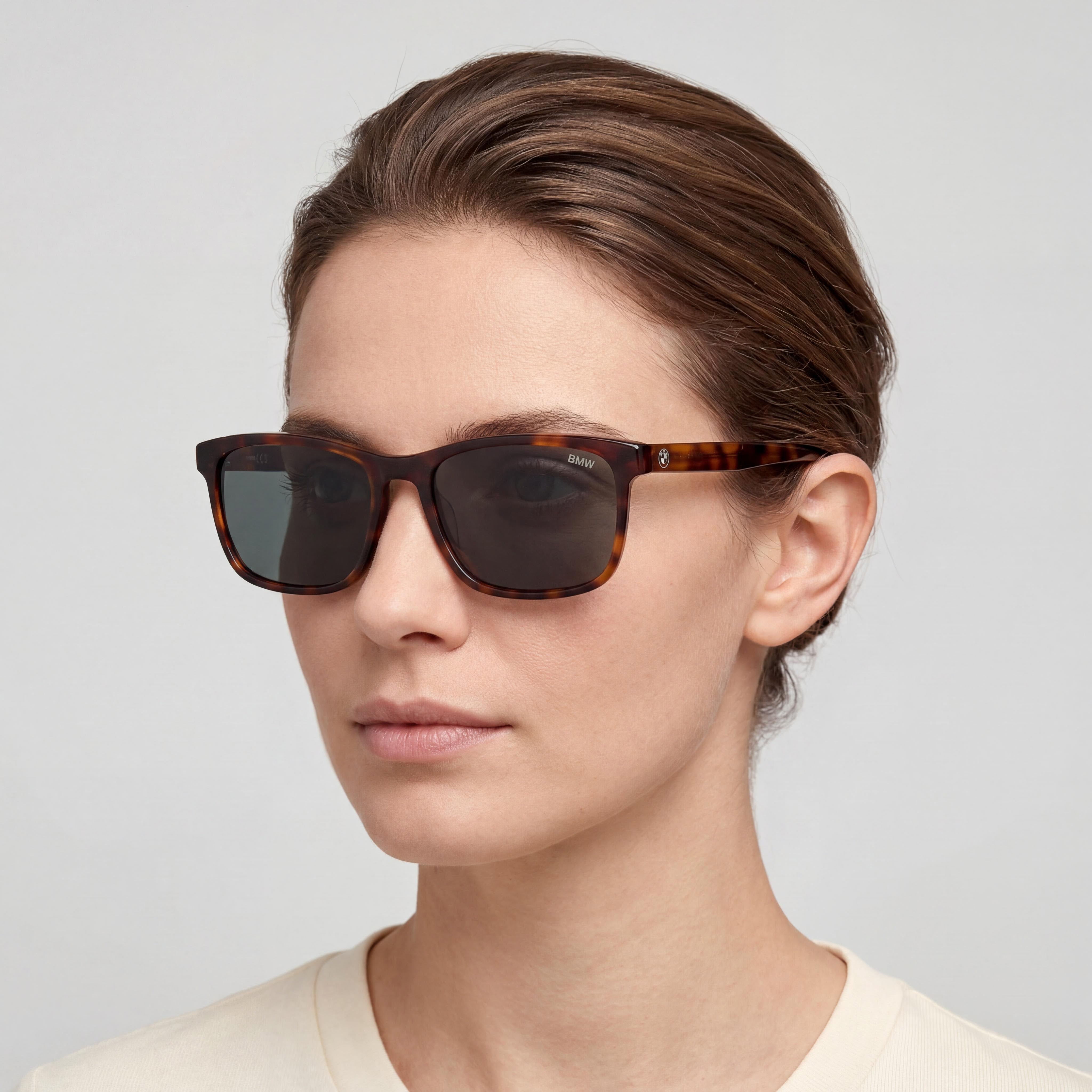 BMW Bw0053-h Women's Sunglasses with Havana Acetate Frame and Dark Havana Lenses, 55mm, UV Protected, Photo 4