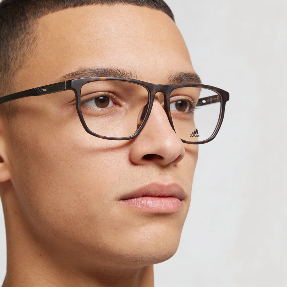 Gafas de sol Adidas Modern para hombre, montura de plástico color Havana oscuro con lentes polarizadas transparentes, talla 56-15-145