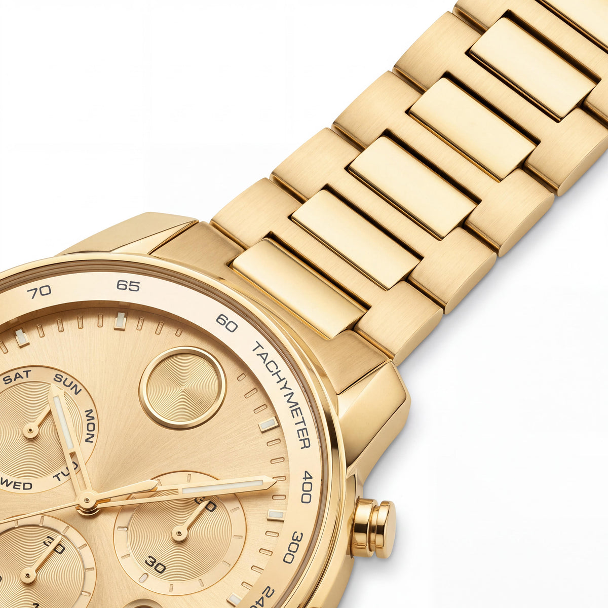 Reloj Movado BOLD Verso 3600866 para hombre, cronógrafo de acero inoxidable chapado en oro, 44 mm, Photo 3