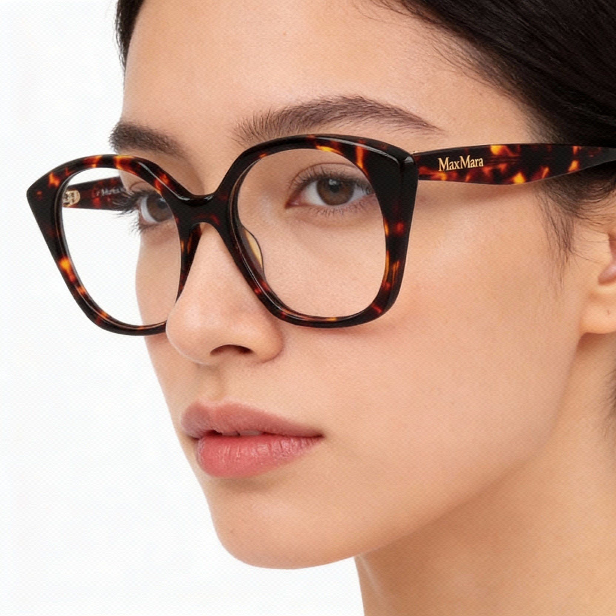 Gafas graduadas MaxMara MM5082 para mujer, estilo casual, con acabado de plástico color Habana oscuro y ancho de lente de 53 mm., Photo 3