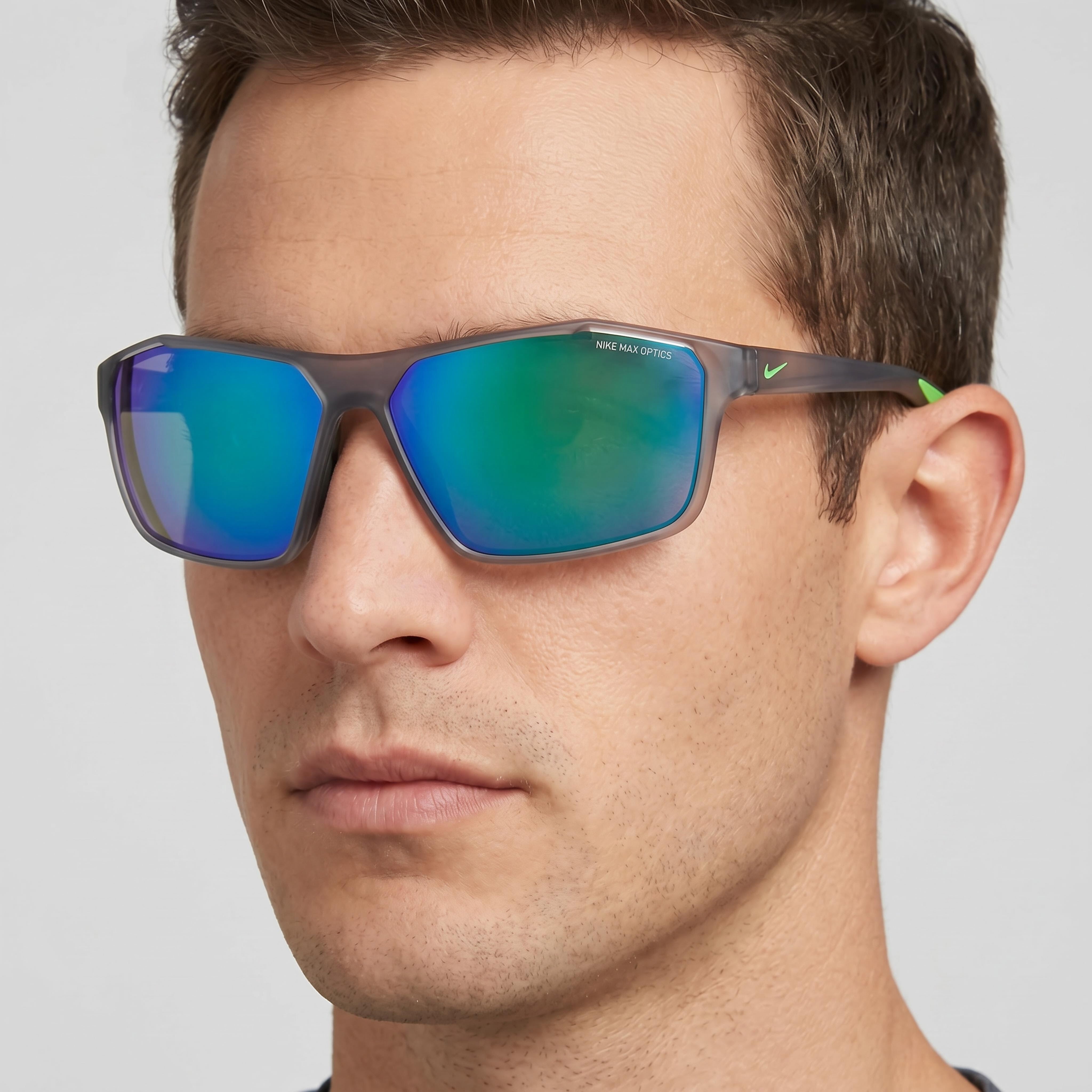 Nike Casual Men's Plastic Frame UV Protection Sunglasses Matte Dark Grey Green Blue Multicolor 65mm, Photo 5