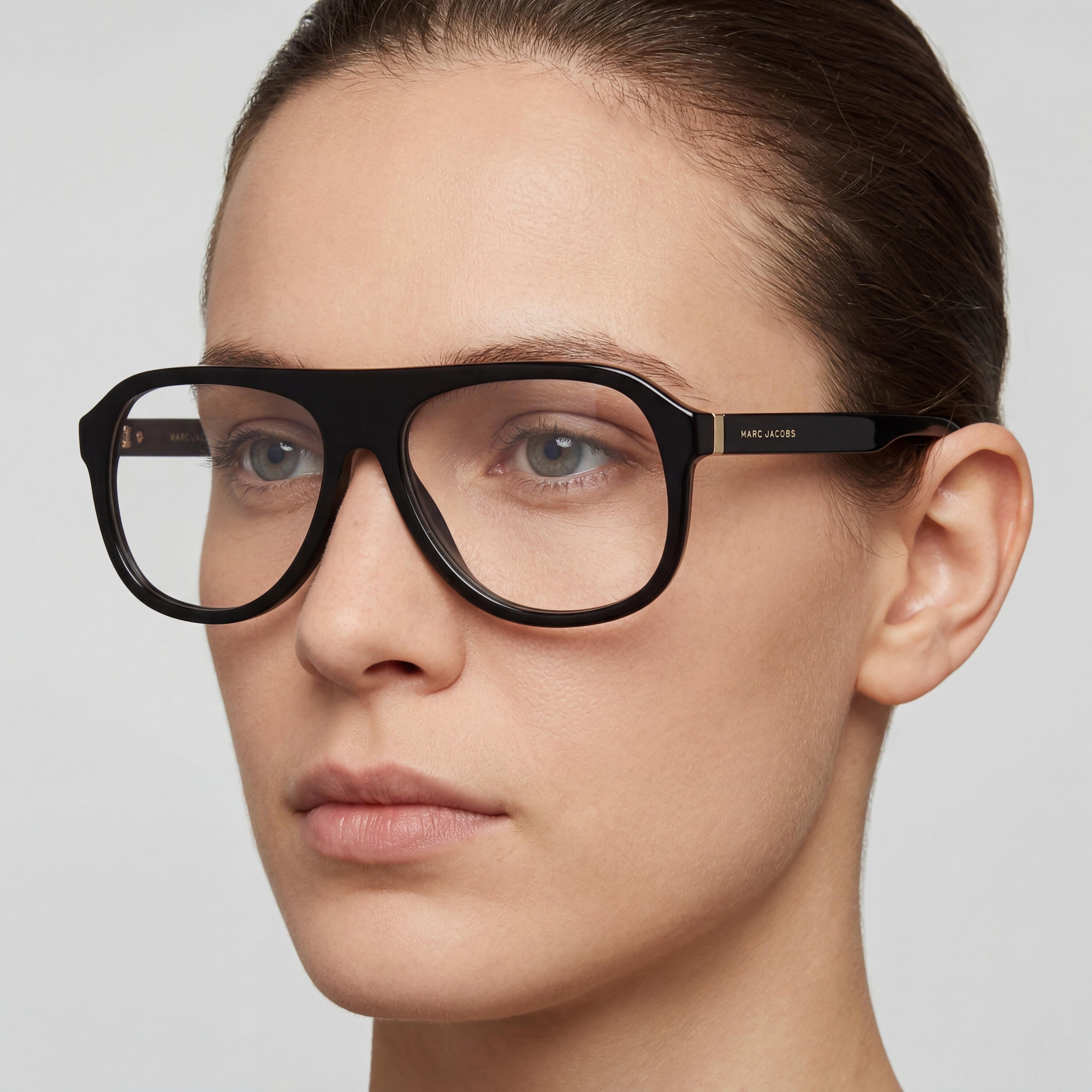 Marc Jacobs Marc 641 Unisex Eyewear Featuring Black Acetate Frame Material and Havana Lens Color - Size 57mm, Photo 5
