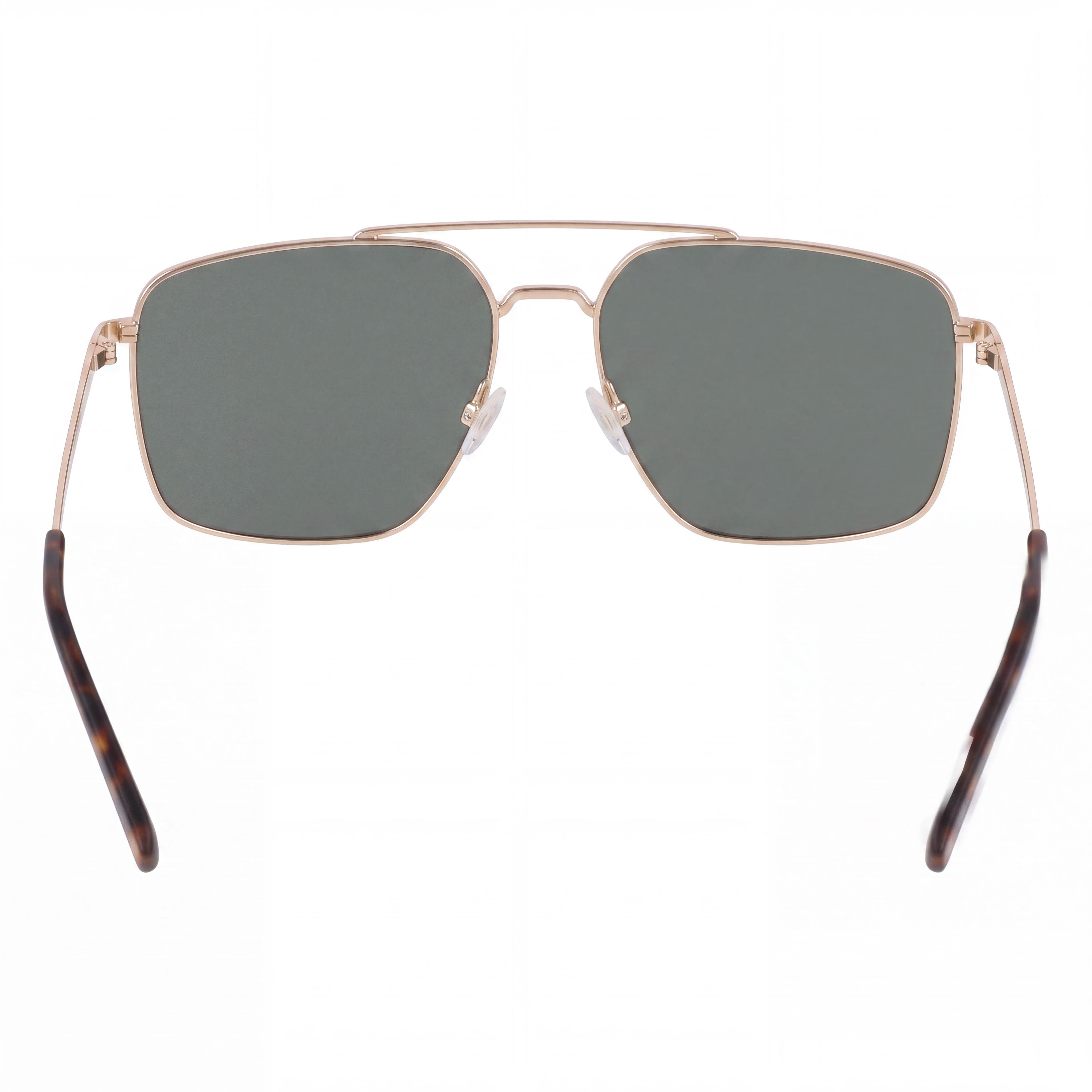 Nautica N106sp Men's Metal Navigator Sunglasses, Matte Gold Frame, Solid Green UV Protected Non-Polarized Lenses 59mm, Photo 4