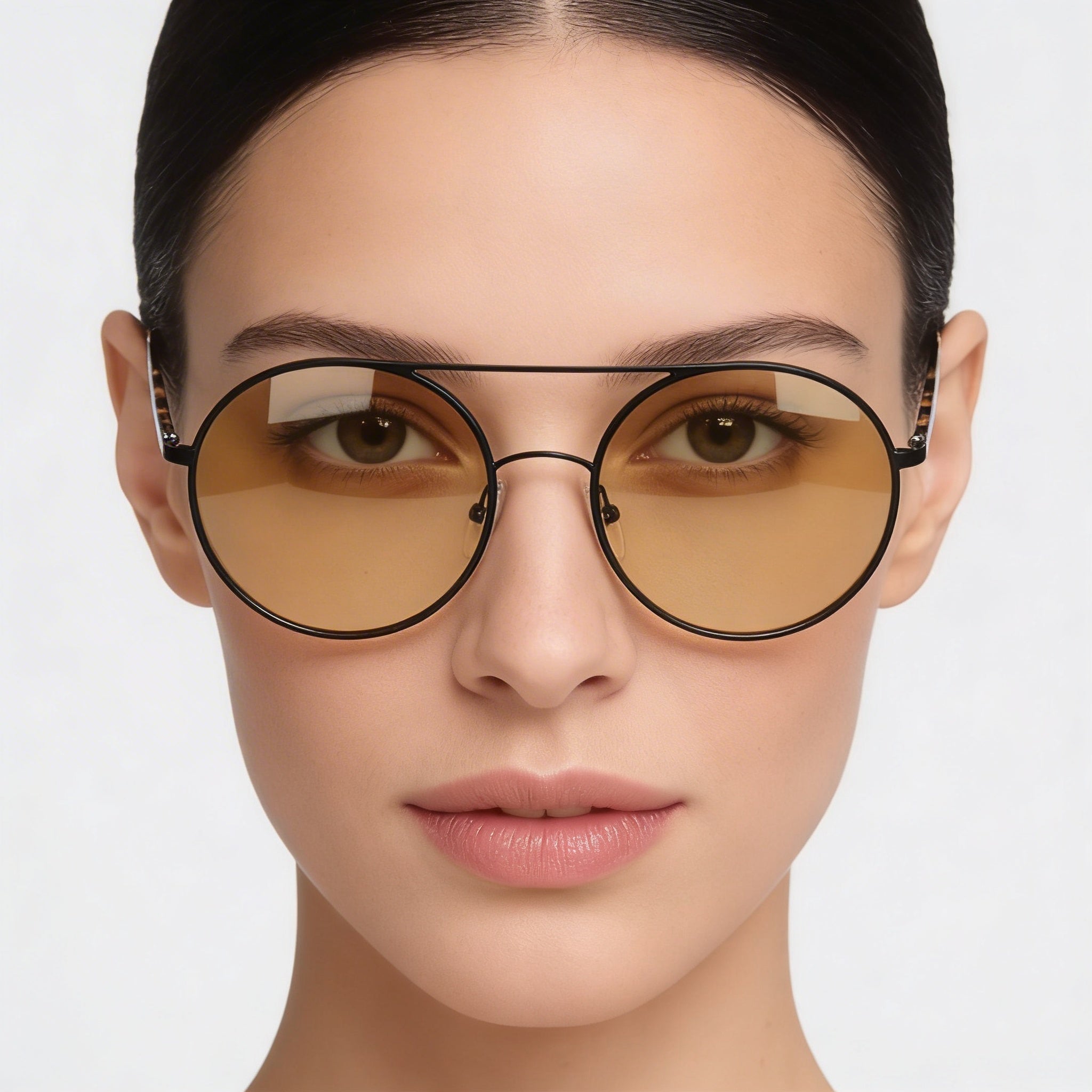 DKNY Classic Women's Yellow Plastic Round Sunglasses 52mm, Photo 4