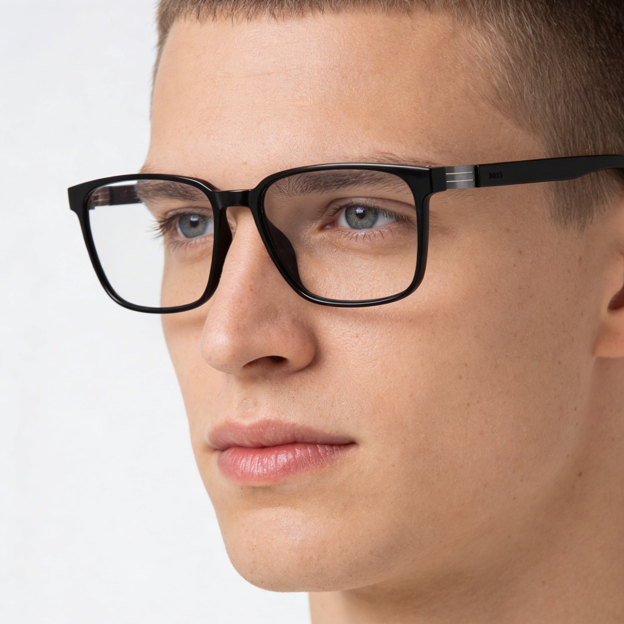 Gafas unisex BOSS BOSS 1578 cuadradas de plástico negro con montura completa y lentes sin demostración 57-18-150, Photo 4