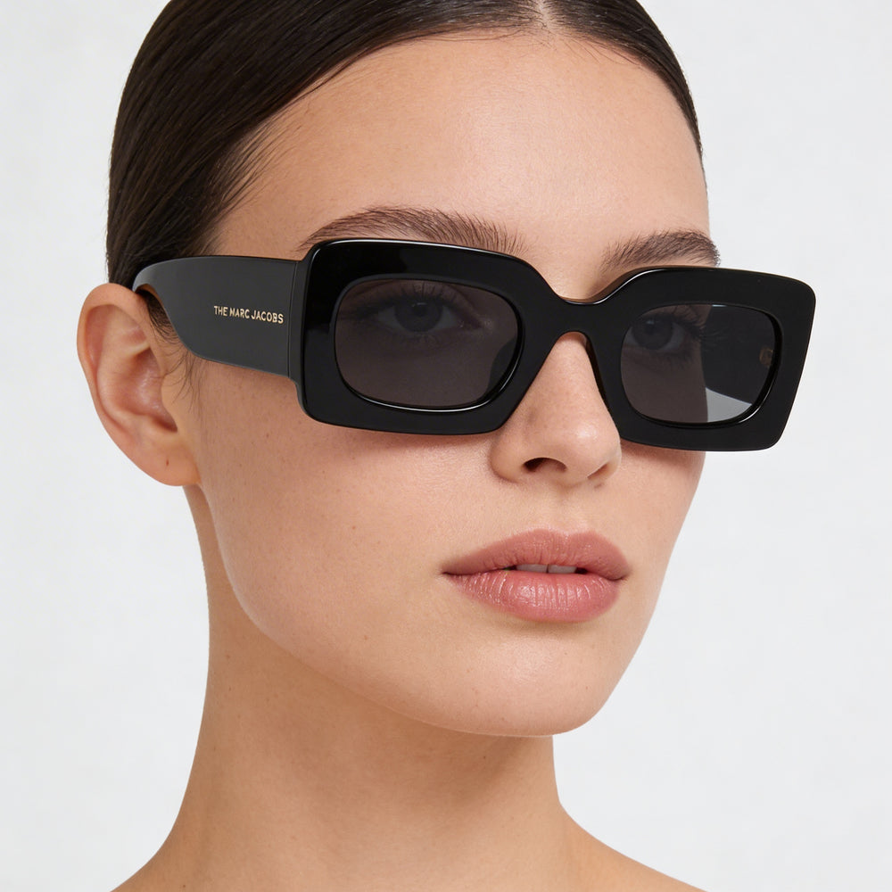 Gafas de sol Marc Jacobs Modern de acetato negro y dorado para mujer, 50 mm, protección UV, sin polarizar