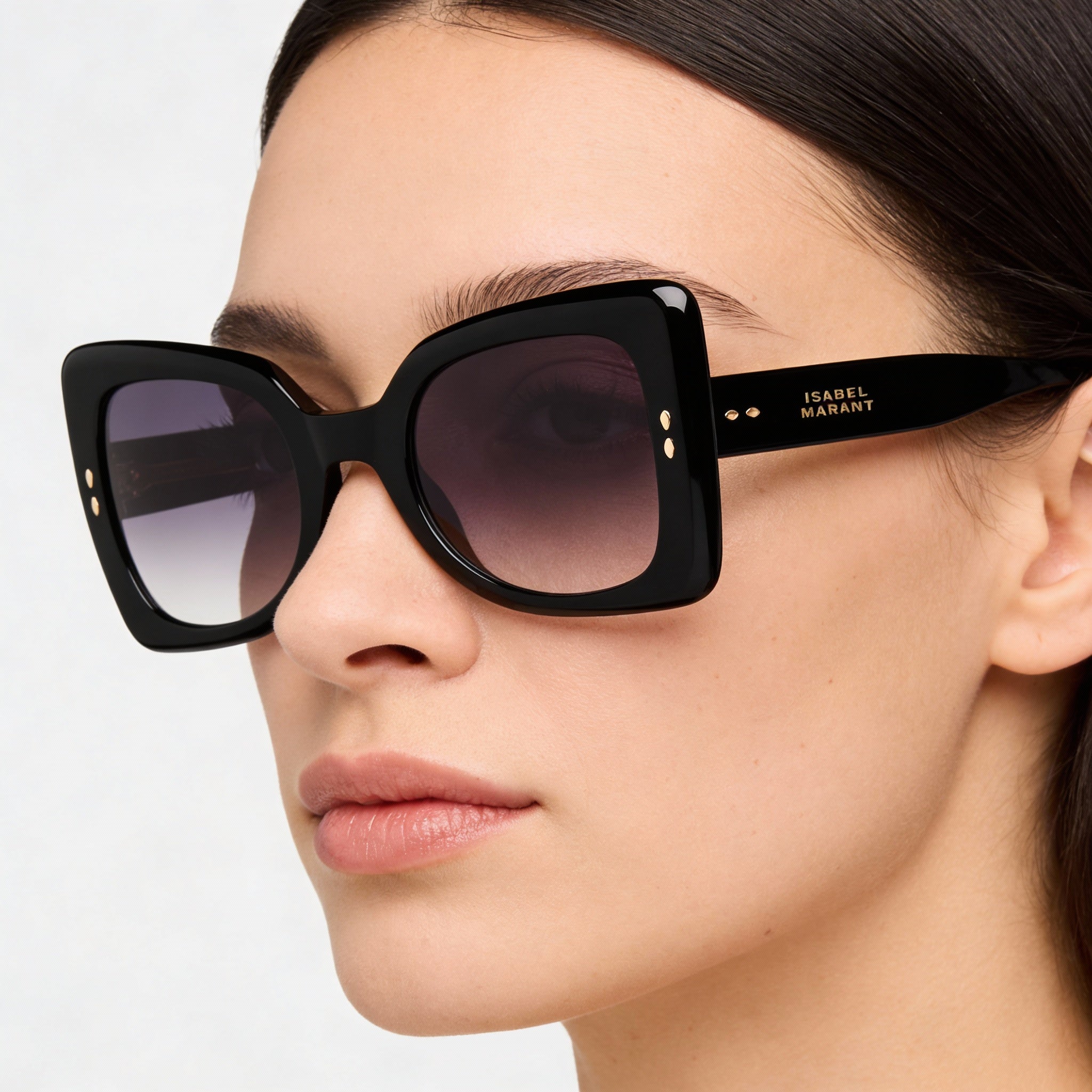 Gafas de sol de acetato de moda para mujer Isabel Marant con montura de acetato gris negro y protección UV de 52 mm, Photo 4