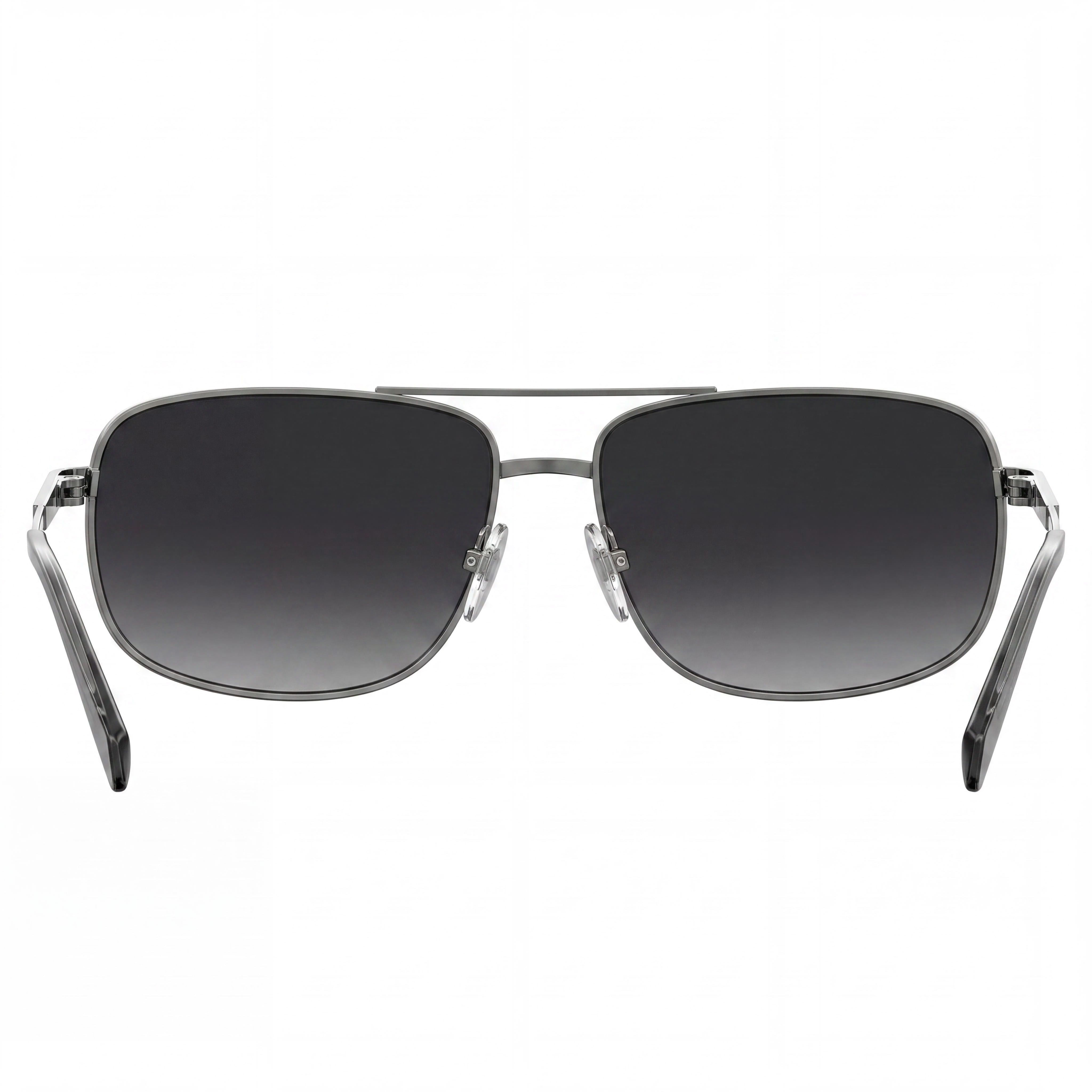Gafas de sol Polaroid rectangulares polarizadas UV de acero inoxidable para hombre, montura de rutenio semimate, lentes grises, 63-14-130 mm, Photo 3