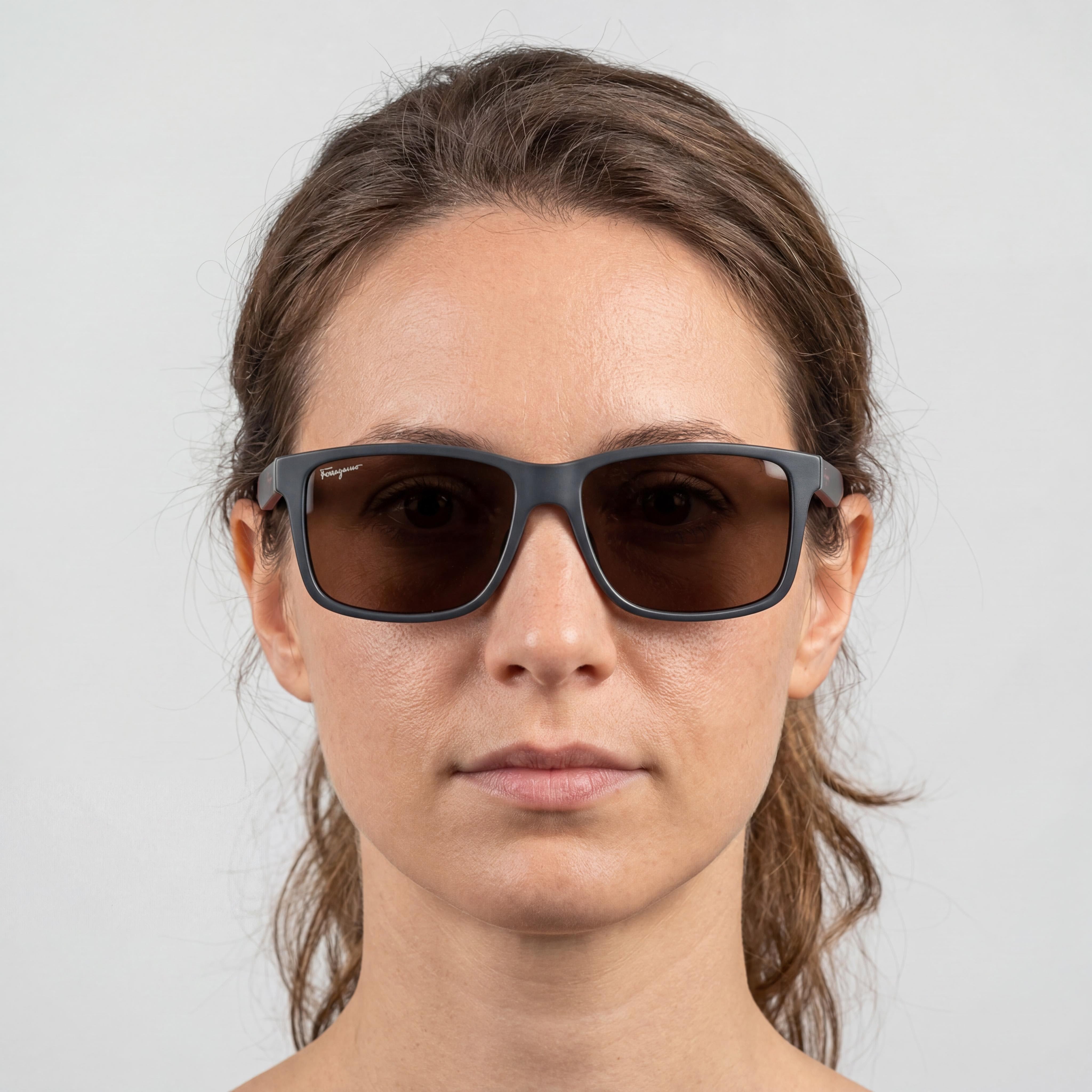 Salvatore Ferragamo Women's Dark Grey Red Plastic Sunglasses 57mm, Photo 5