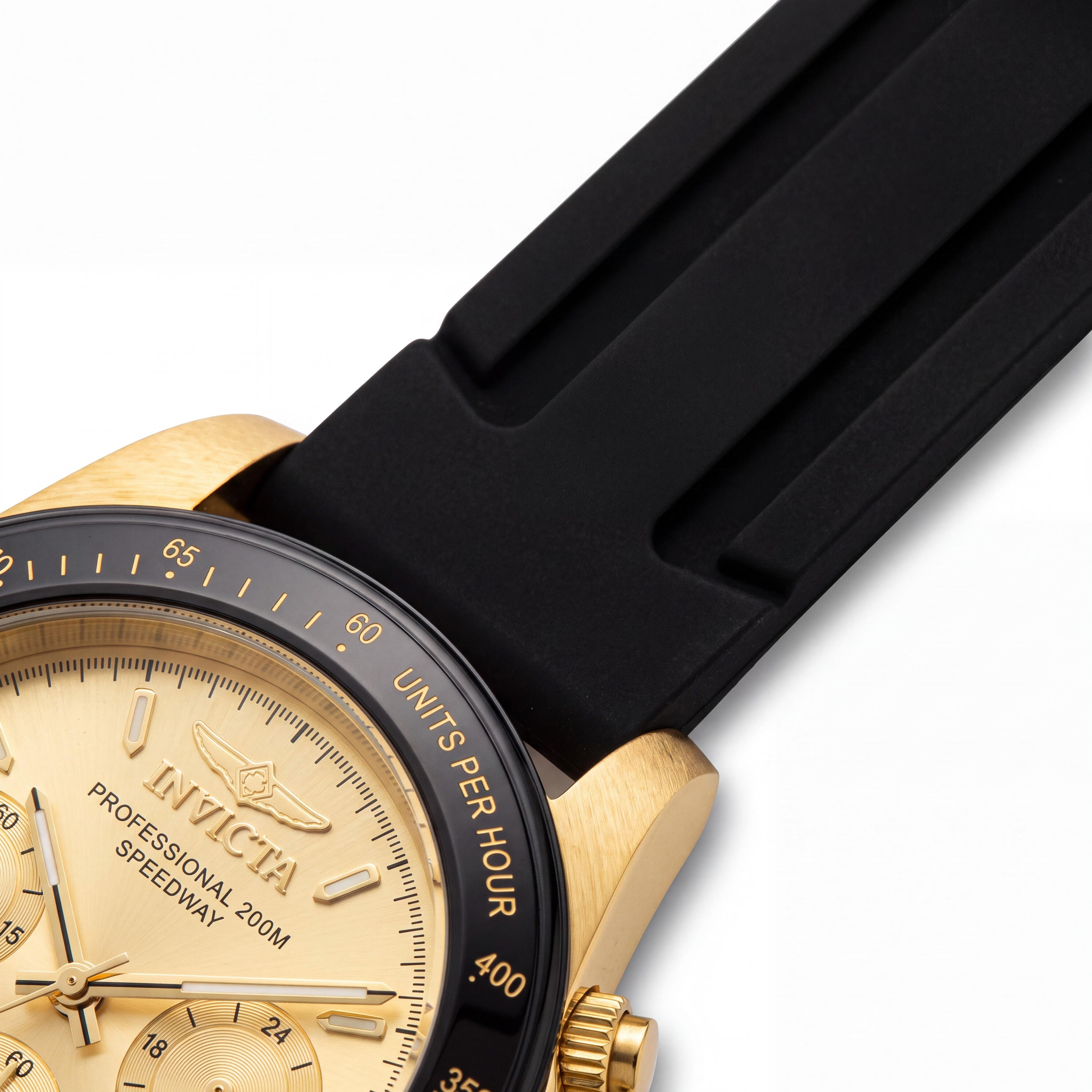 Invicta Speedway 50761 Unisex Gold Stainless Steel Quartz 39mm 200M Silicone Watch, Photo 3