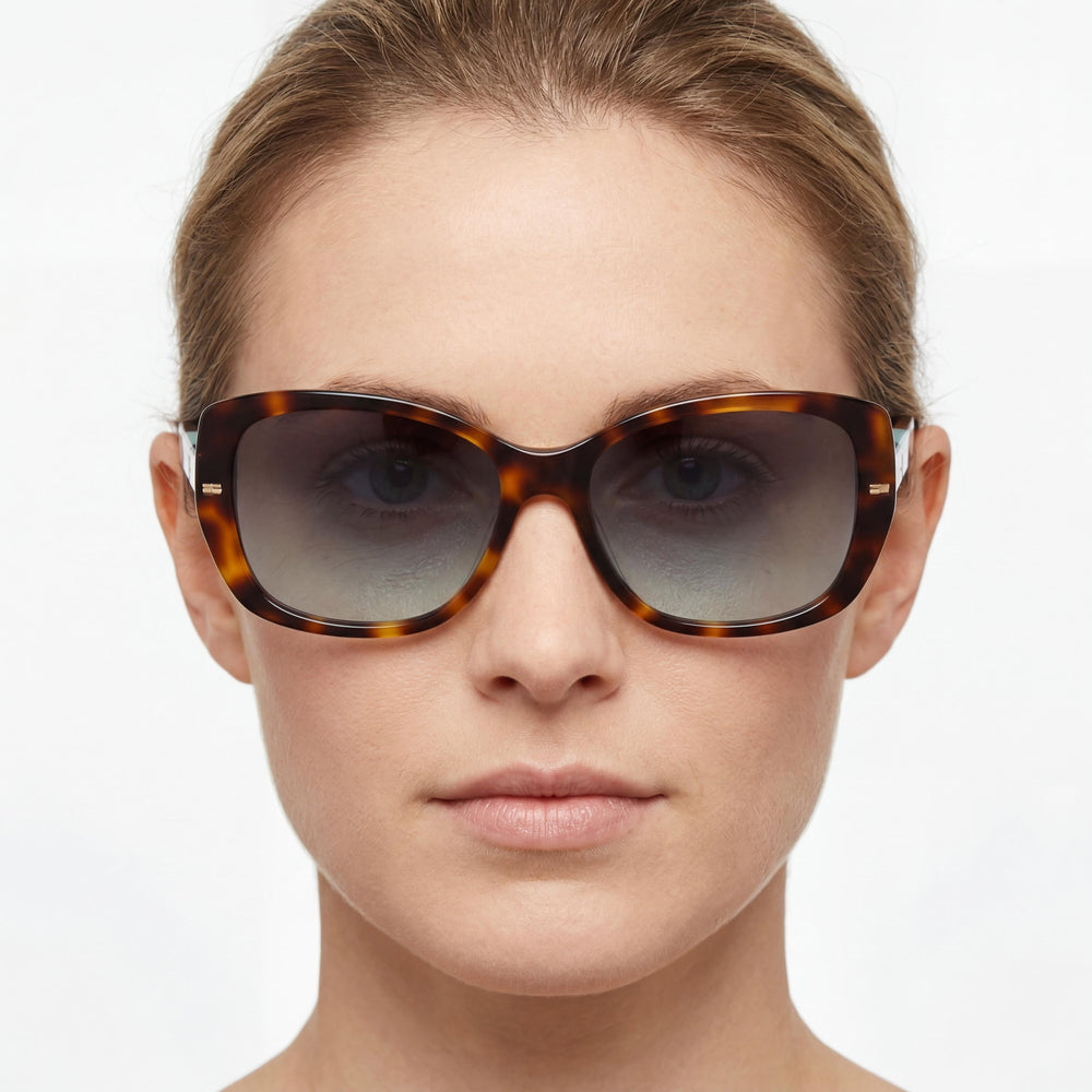 Carolina Herrera Essential Women's Havana Green Acetate Grey Green Non-Polarized Sunglasses 56mm