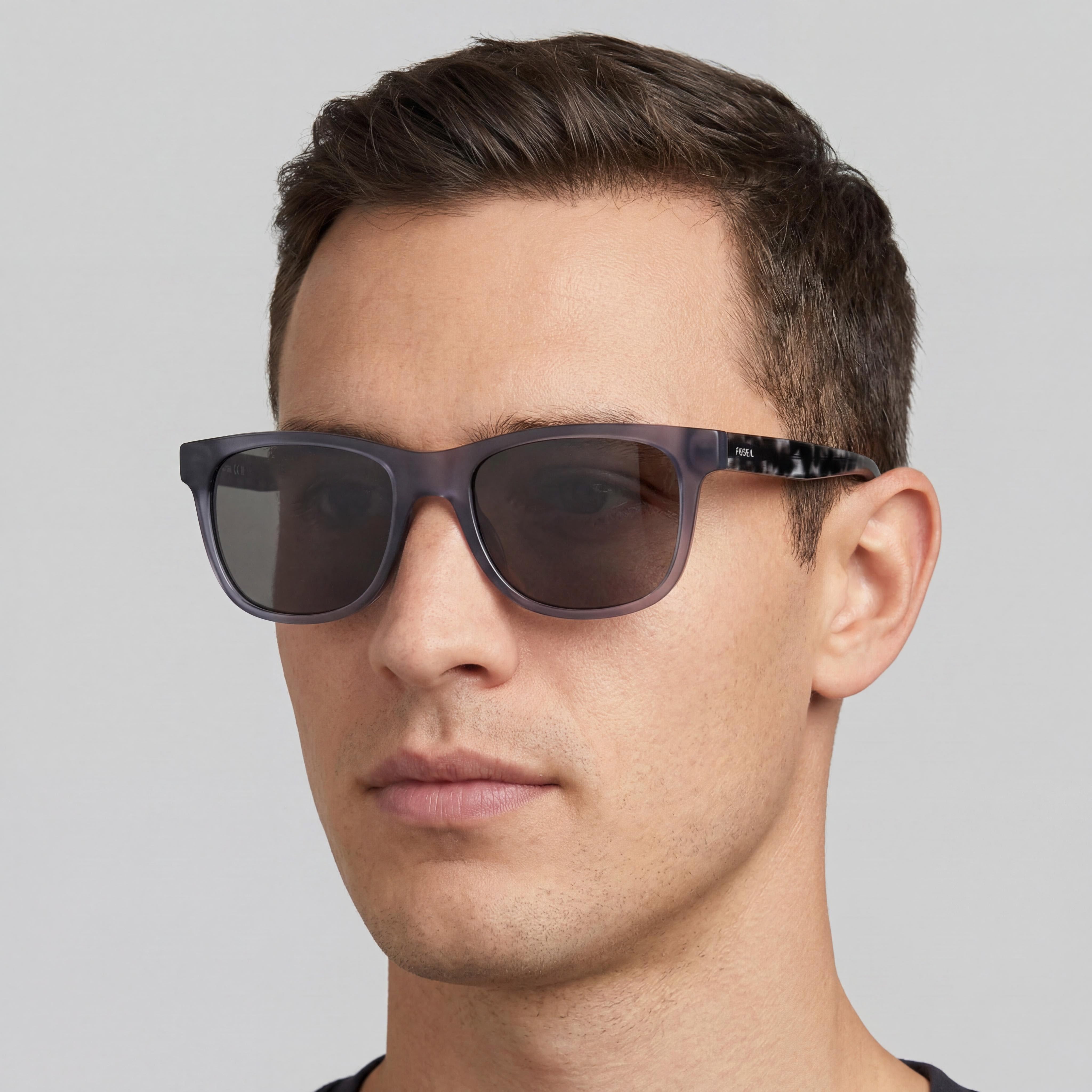 Fossil FOS 3160/S Men's Matte Grey Propionate Frame with Polycarbonate Lenses, UV Protection 55/19/145mm, Photo 5