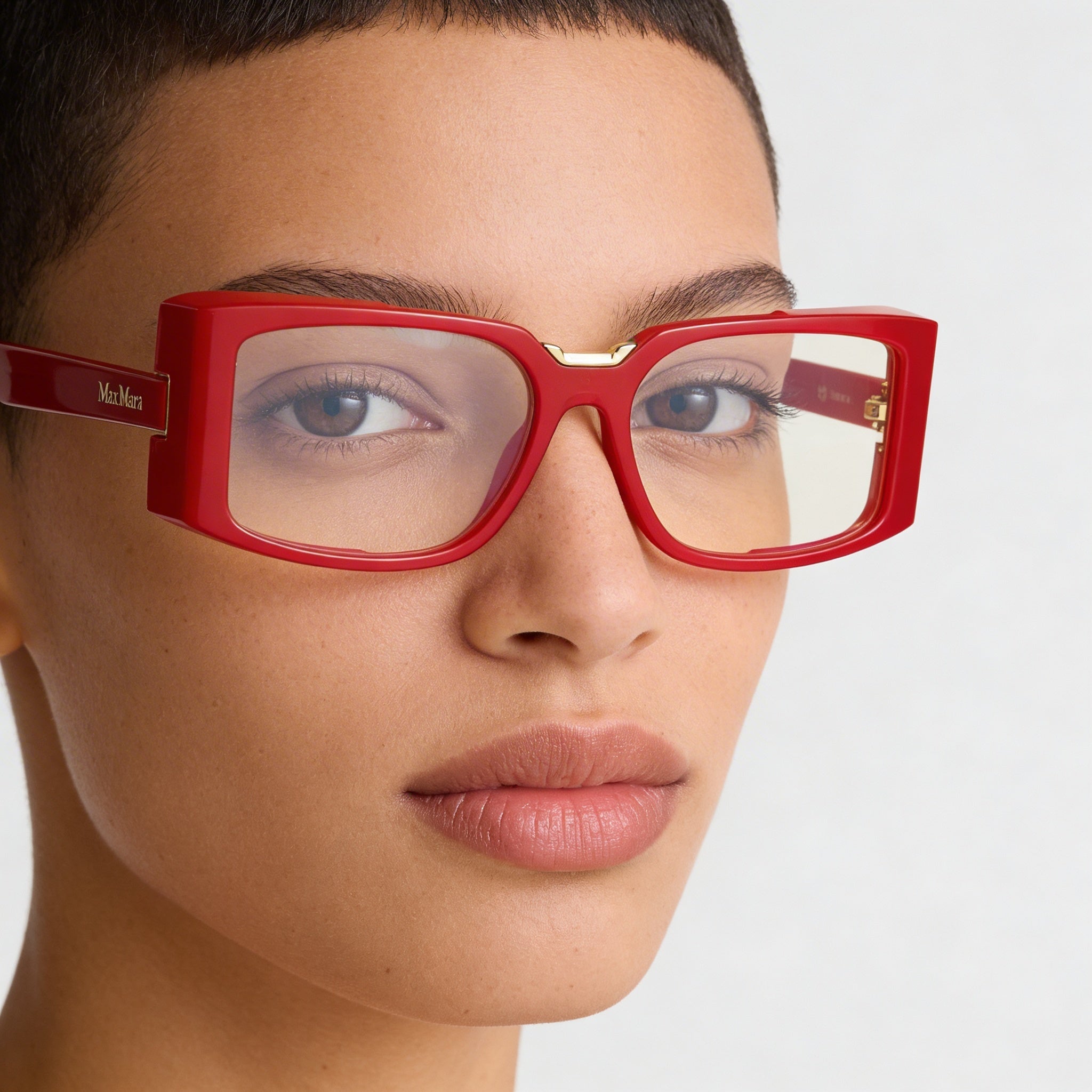 MaxMara Mm5157-b Unisex Shiny Light Red Blue Filter Plastic Frame Shiny Red Lenses 54mm, Photo 4