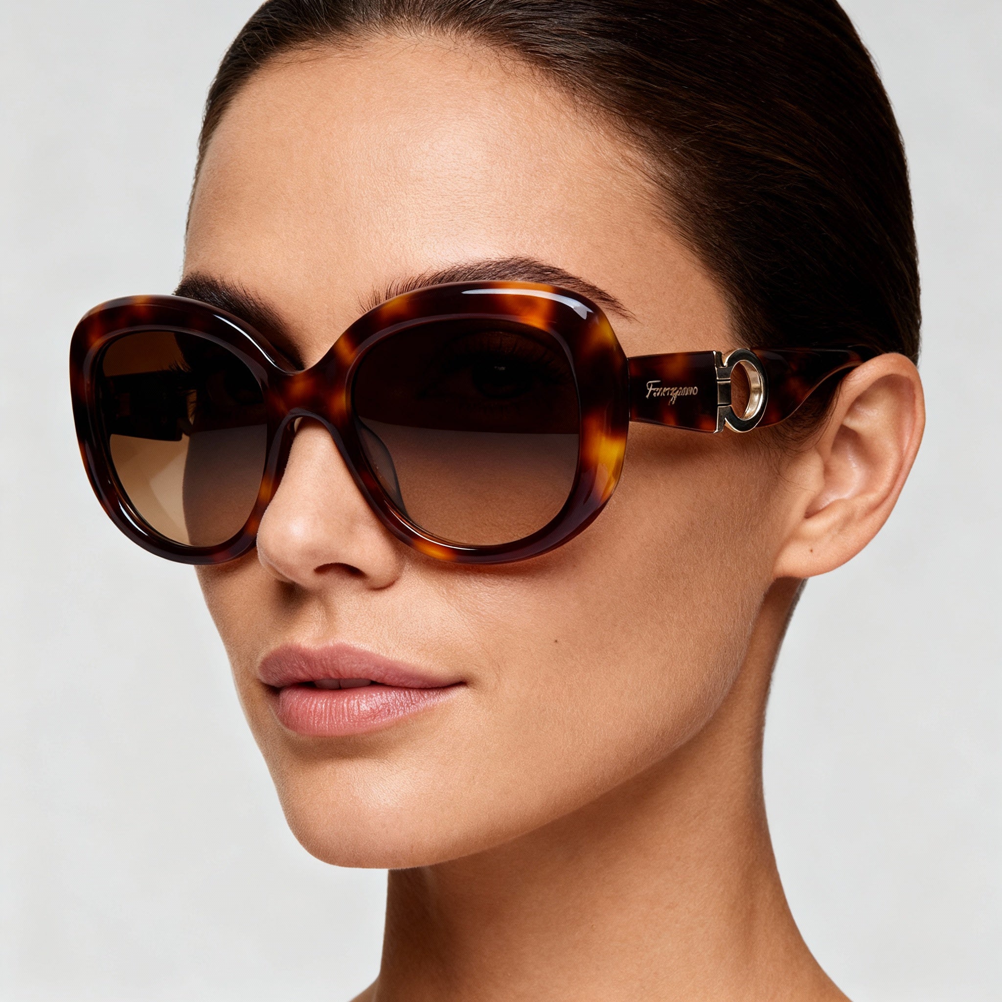Gafas de sol Salvatore Ferragamo SF727S 214 para mujer, de acetato carey, con lentes marrones, no polarizadas, 53-20-135 mm, Photo 4