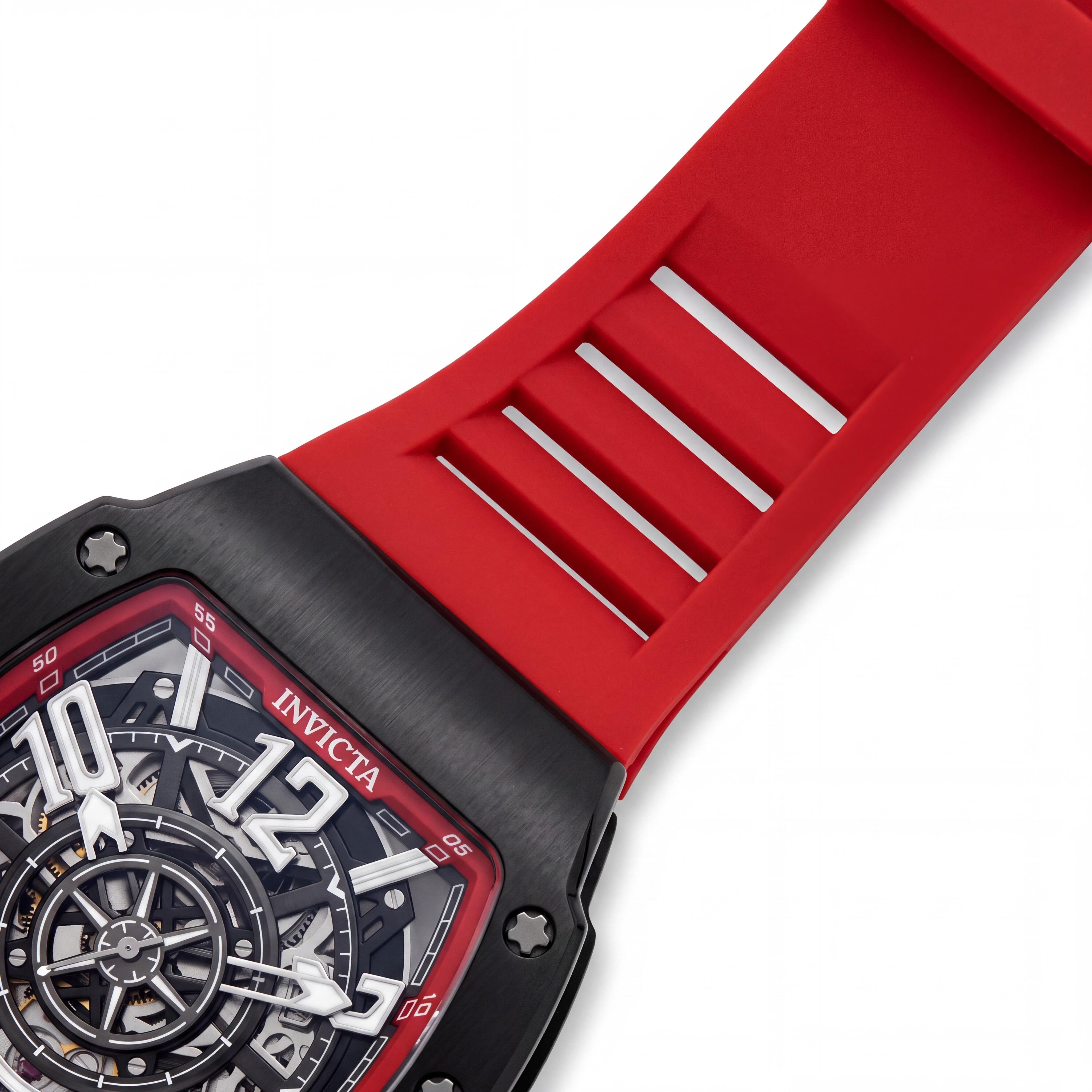 Invicta S1 Rally 69514 Men's Automatic Water Resistant 43mm Carbon Fiber Case Black Dial Silicone Strap Watch, Photo 3