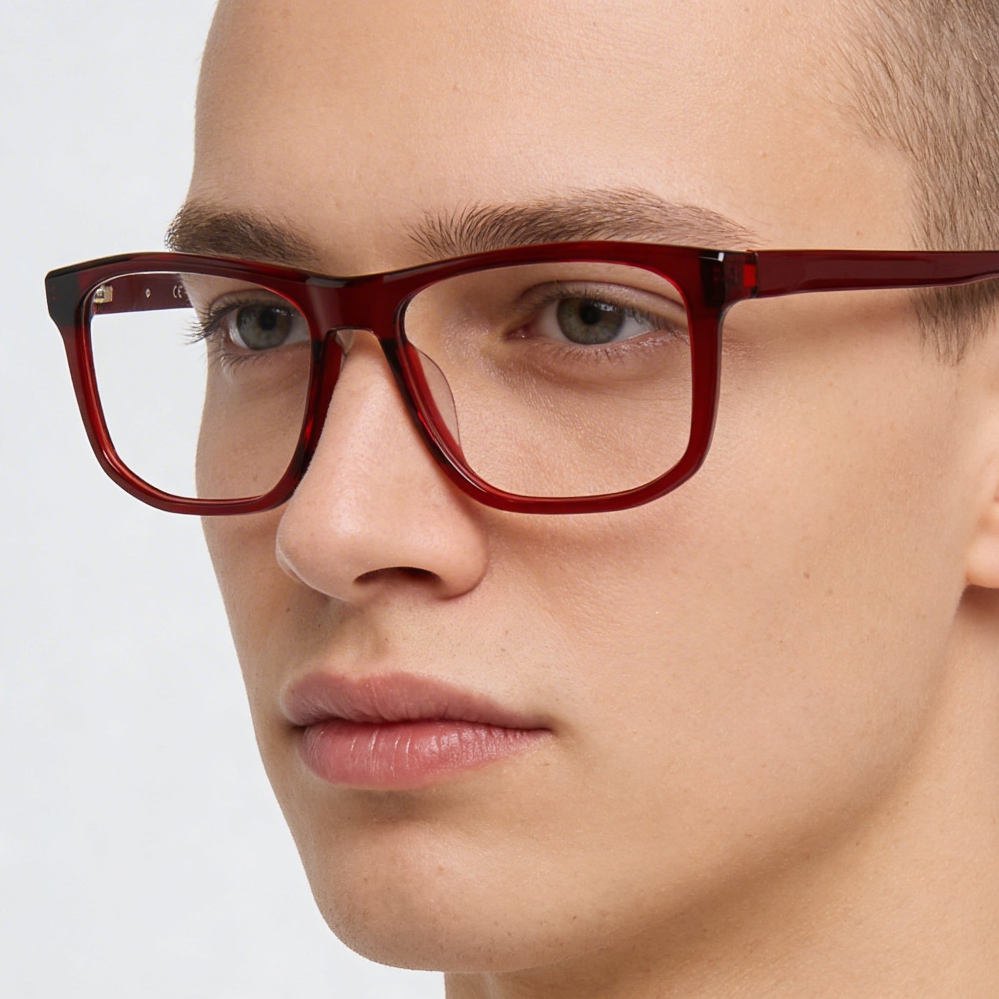 Gafas Unisex Nike 7163 con Montura de Acetato Burdeos Transparente y Lentes de Policarbonato de 55 milímetros, Photo 4