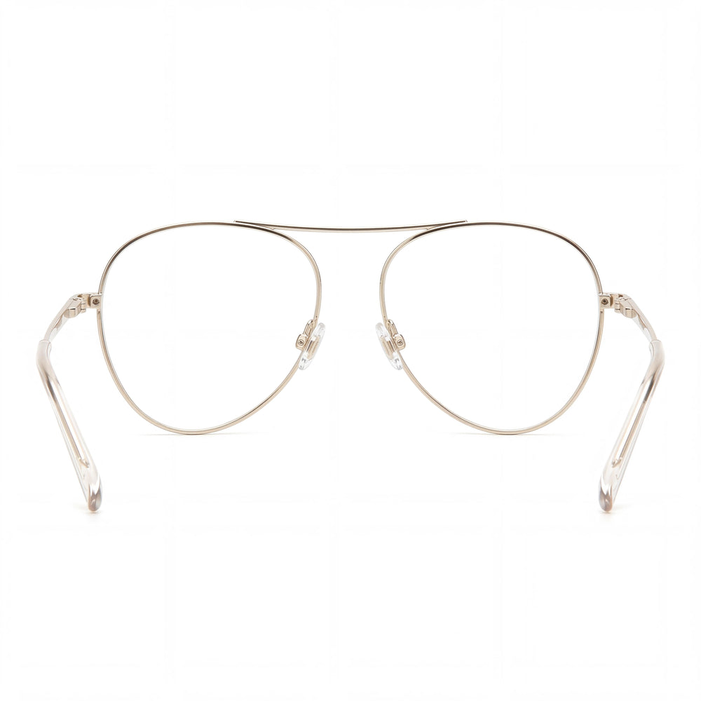 Gafas ópticas de aviador M Missoni Color Line para mujer, montura de acero de aleación de oro rosa, 55 mm