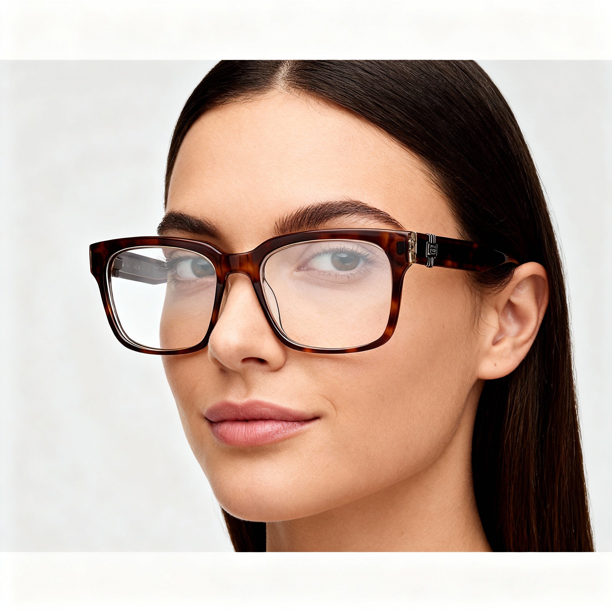 GUESS Modern Women's Dark Havana Plastic Eyeglasses with Non Polarized Clear Polycarbonate Lenses 54-17-150, Photo 3