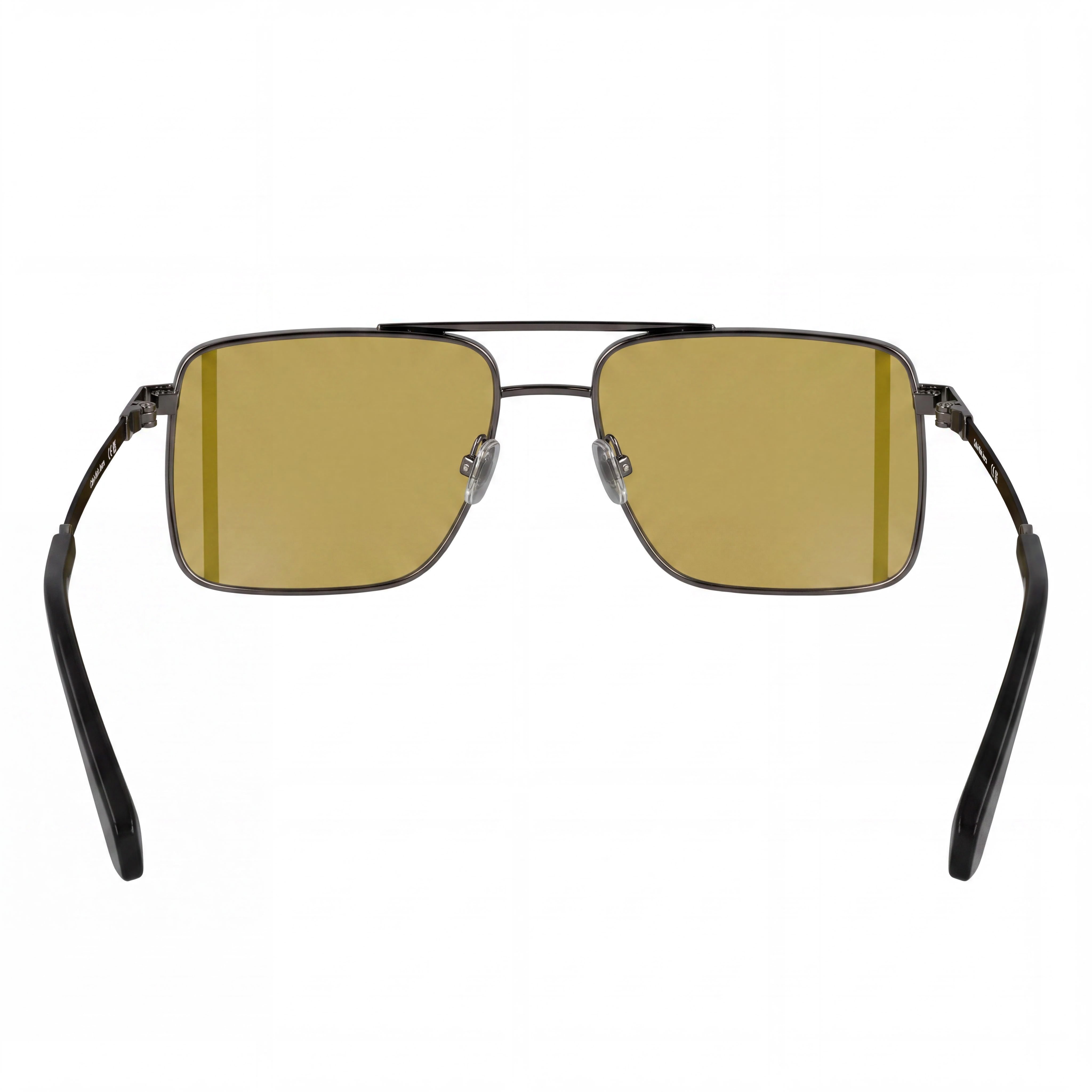 Gafas de sol Calvin Klein Jeans Ckj25201s de aviador para hombre, de metal rutenio oscuro con lentes de color caramelo sólido, protección UV, talla XL, Photo 4