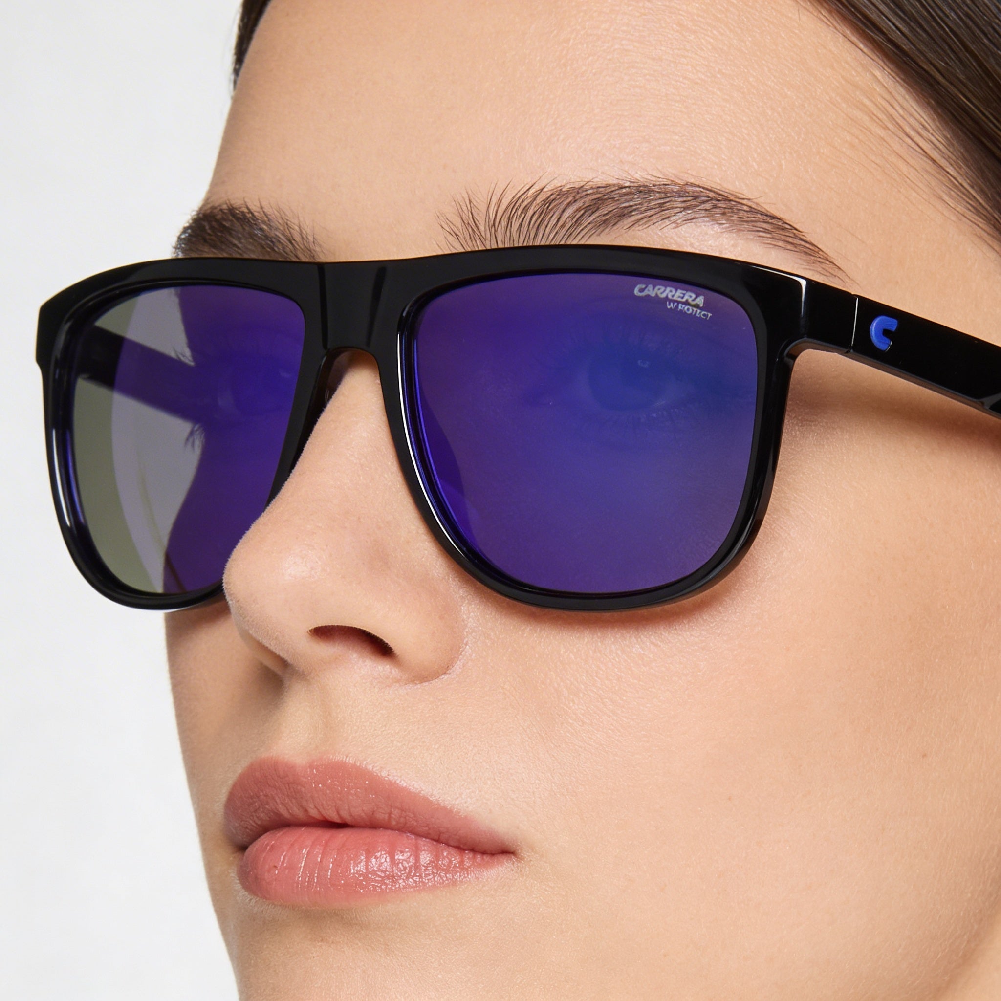 Carrera Gafas de sol de poliamida negra y azul no polarizadas para mujer con 100% protección UV de 58 mm, Photo 4
