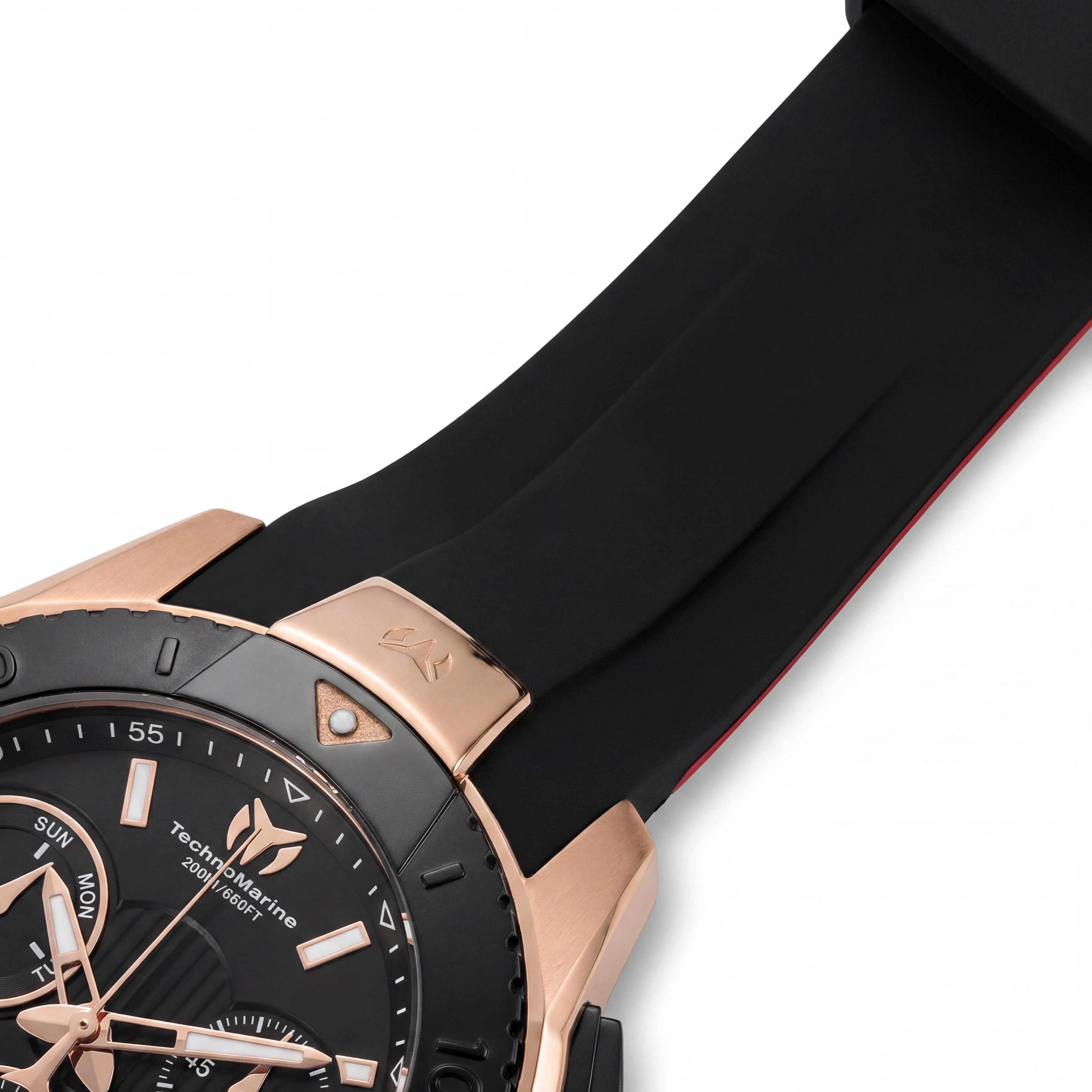 TechnoMarine Men's Multicolored Stainless Steel Luminous Quartz Chronograph Black Silicone Band 48mm, Photo 3