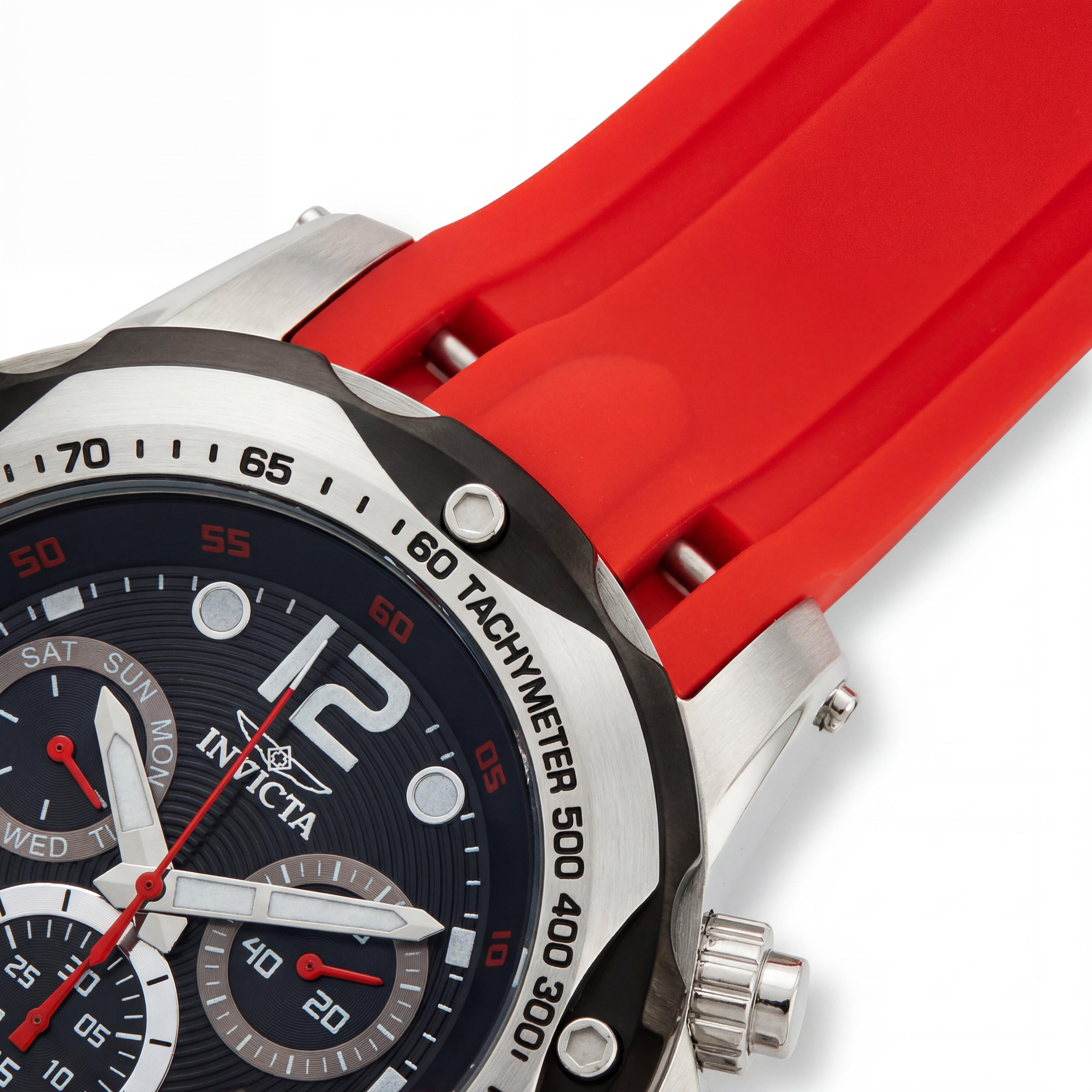 Invicta Men's Speedway 33934 Quartz Chronograph Stainless Steel Black Dial 51mm Silicone Strap Watch, Photo 3