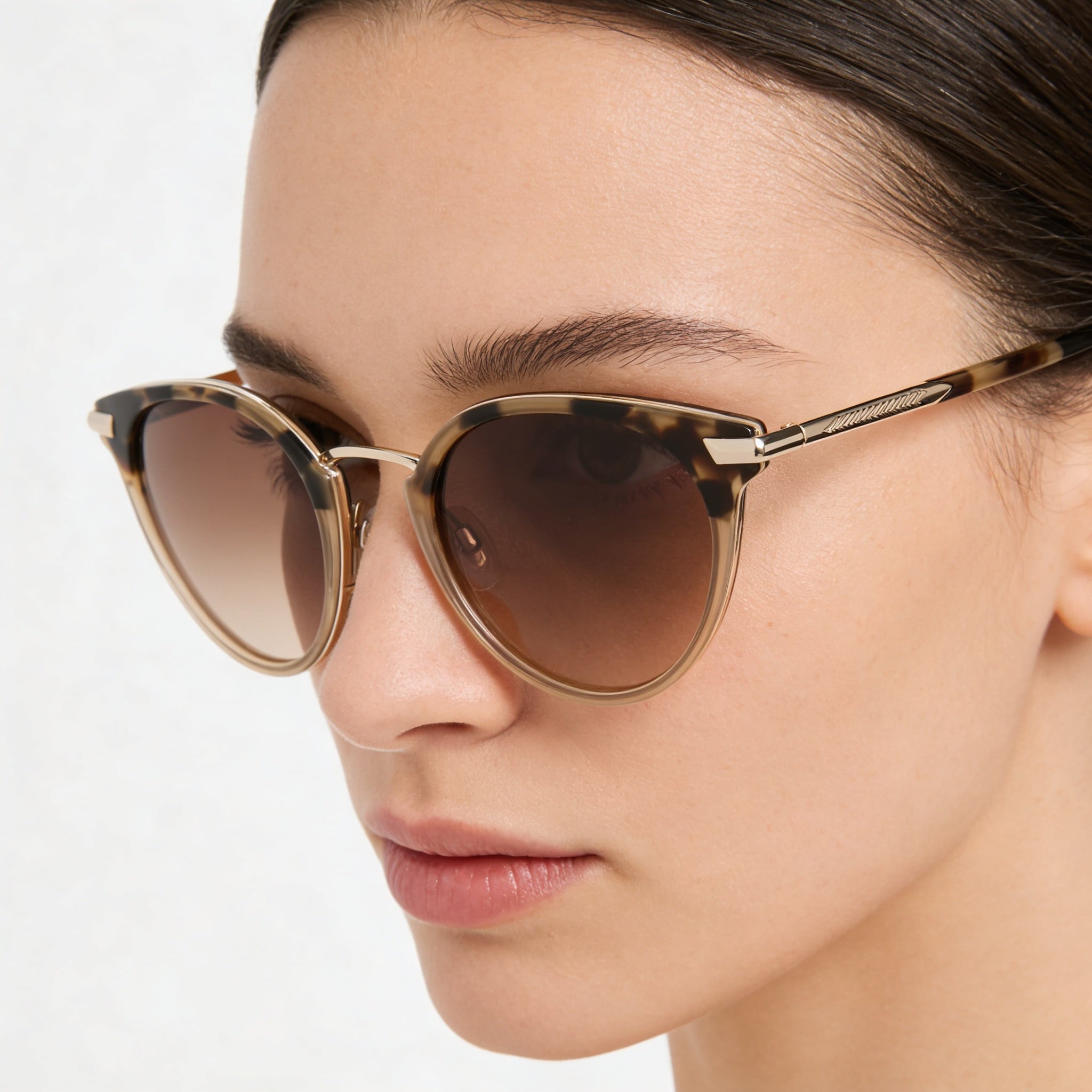 Rag & Bone Wayfarers Women's Metal Frame Havana Honey UV Protection Non-Polarized Sunglasses 53mm, Photo 5