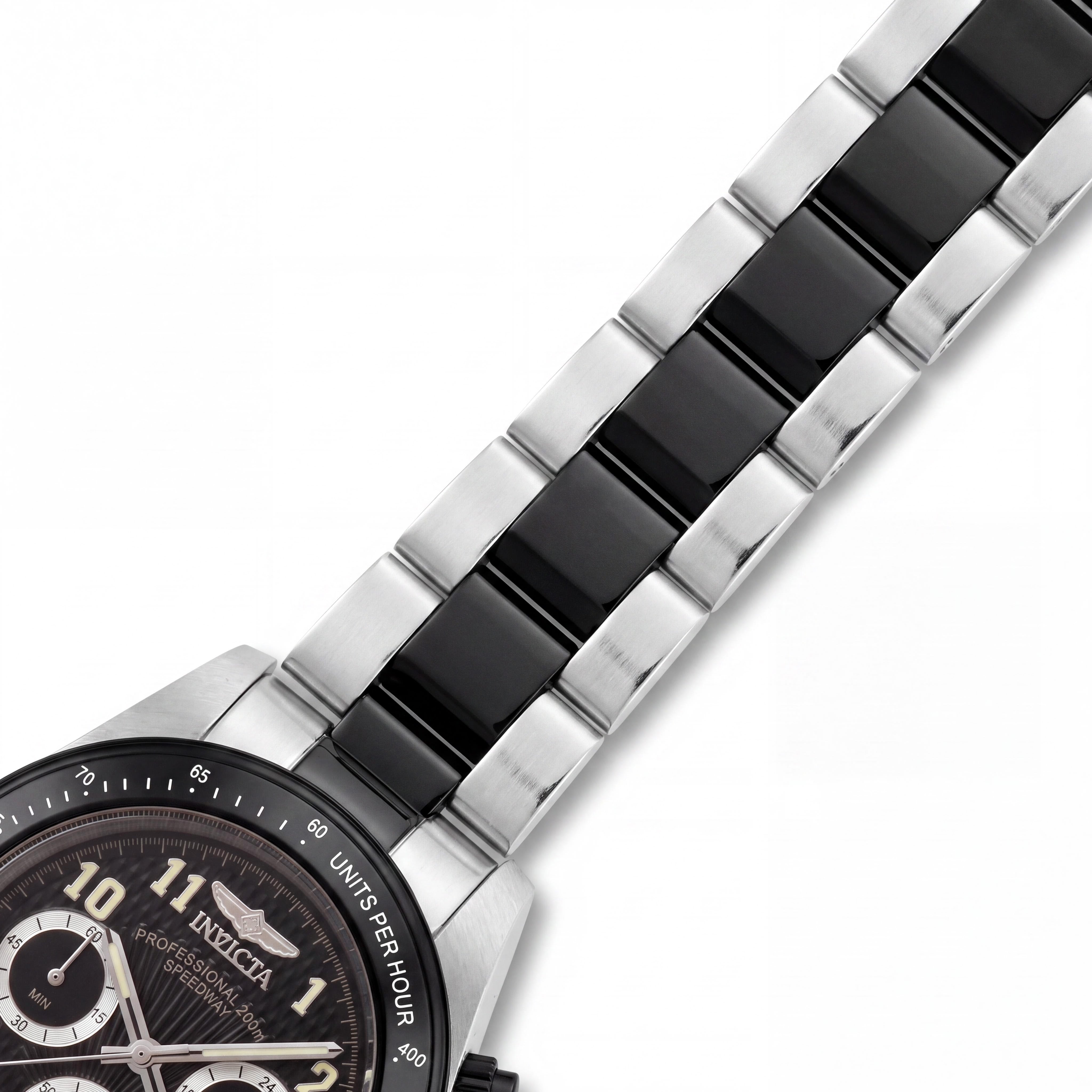 Invicta Speedway Men's Chronograph Quartz Watch Silver-Tone & Black Stainless Steel, Photo 3