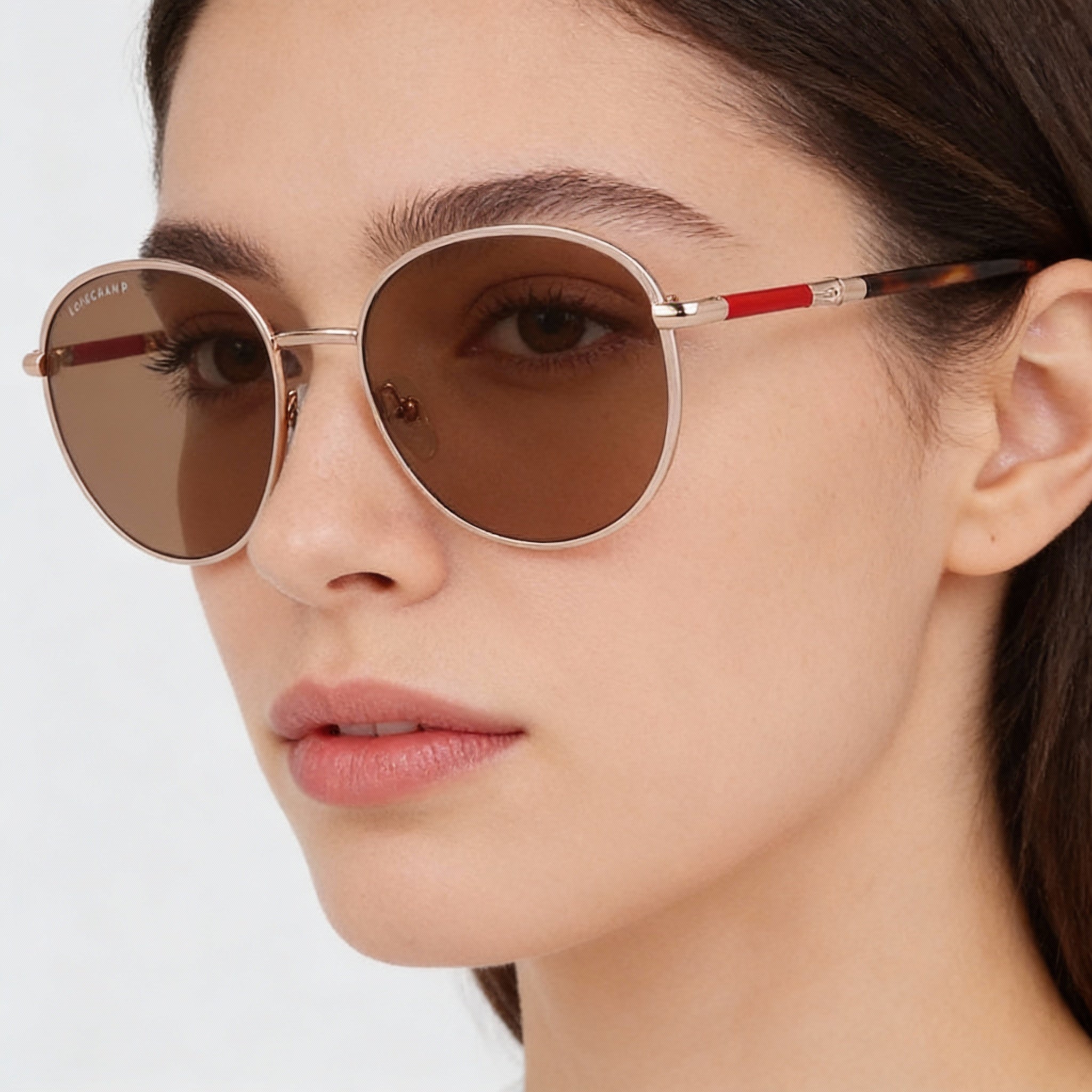 Gafas de sol Longchamp LO171S para mujer, estilo casual, con montura metálica en oro rosa y lentes de policarbonato no polarizadas, 53 mm, Photo 3