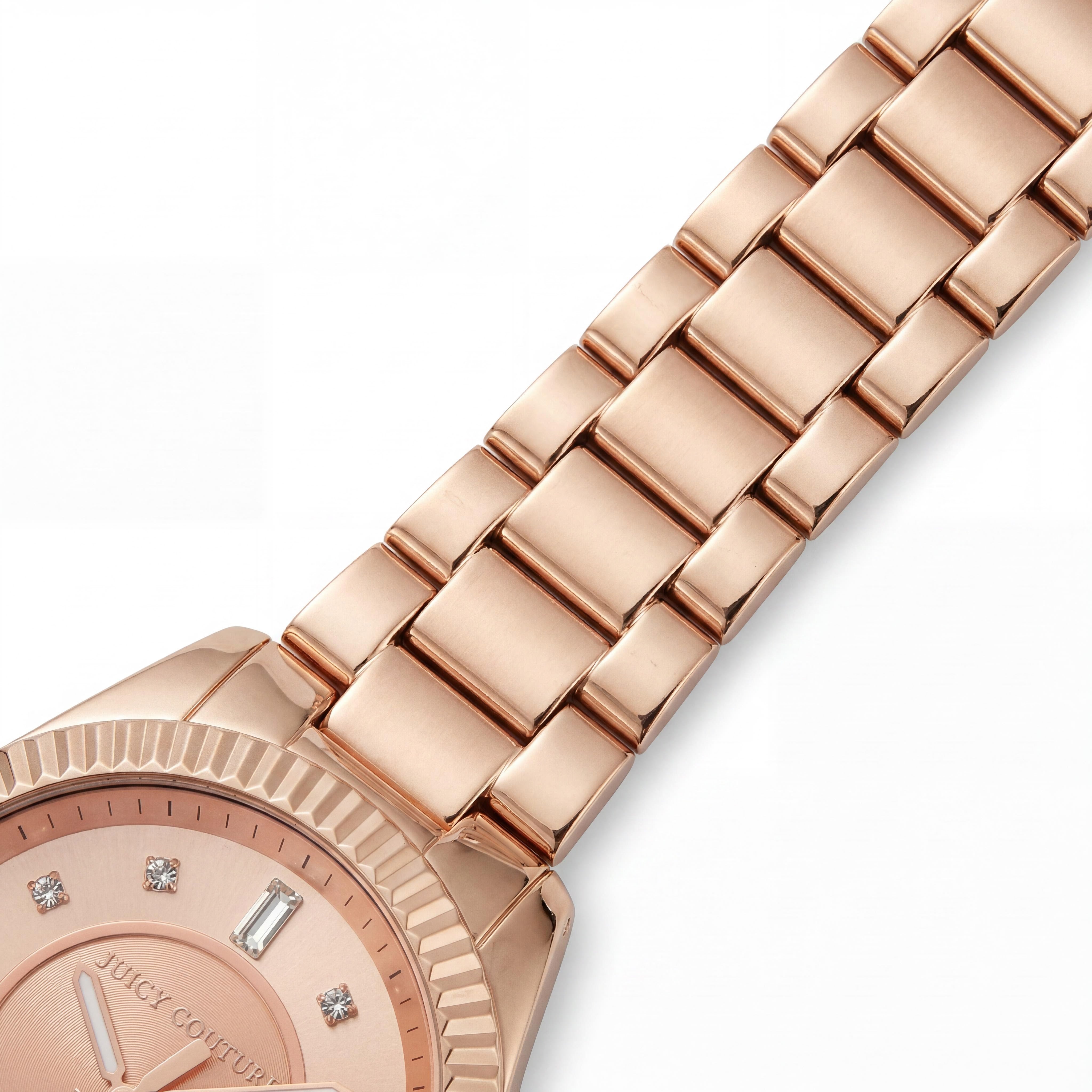 Reloj Juicy Couture Stella para mujer, de acero inoxidable con pulsera en oro rosado, cristales Swarovski, resistente al agua, 41 mm, Photo 3
