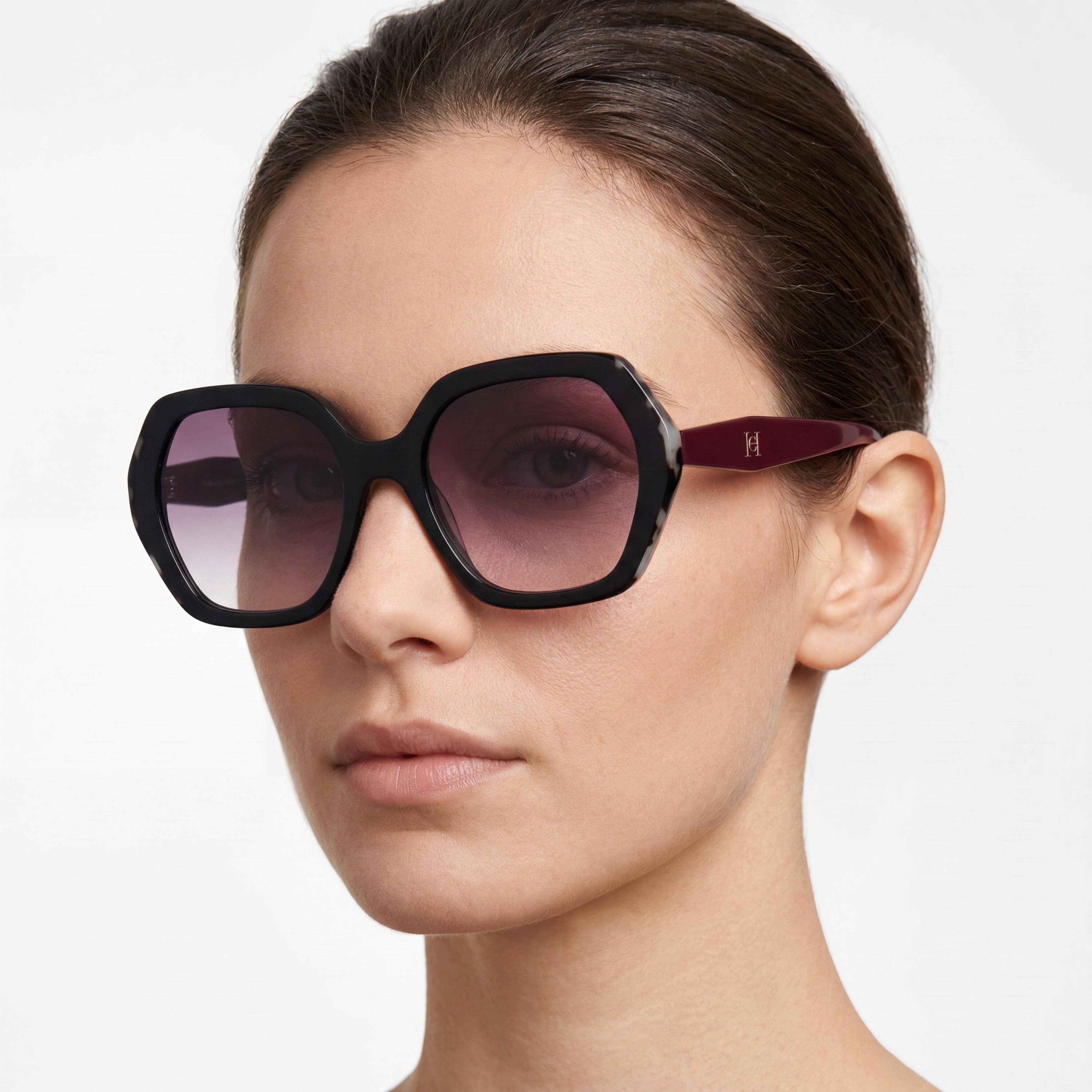 Gafas de Sol Carolina Herrera Mariposa para Mujer Negras y Burdeos de Plástico con Protección UV 55 mm, Photo 5