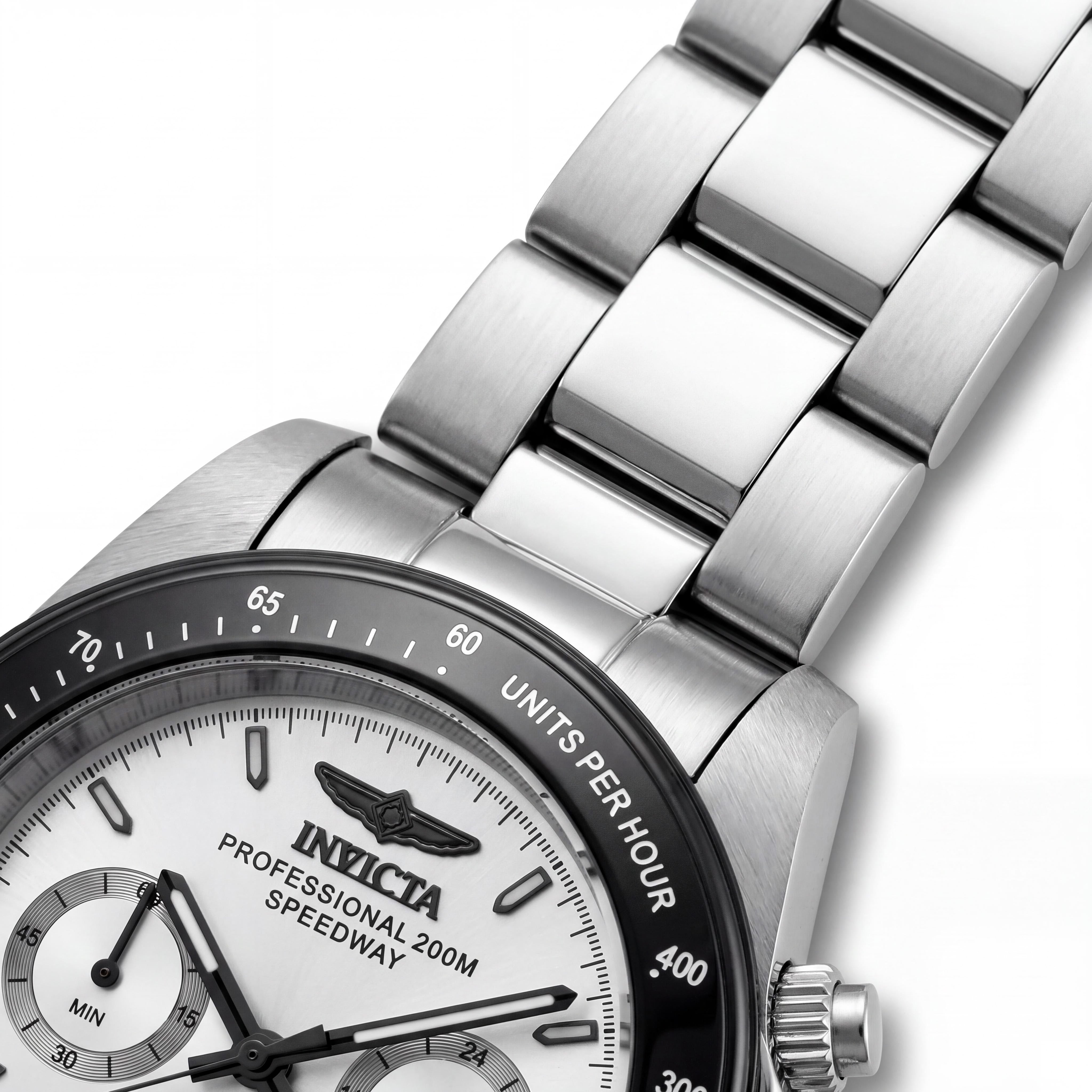 Invicta Speedway Colección Pulsera 26111 Unisex 39mm Acero Inoxidable Esfera Plateada Reloj Que Brilla En La Oscuridad, Photo 3