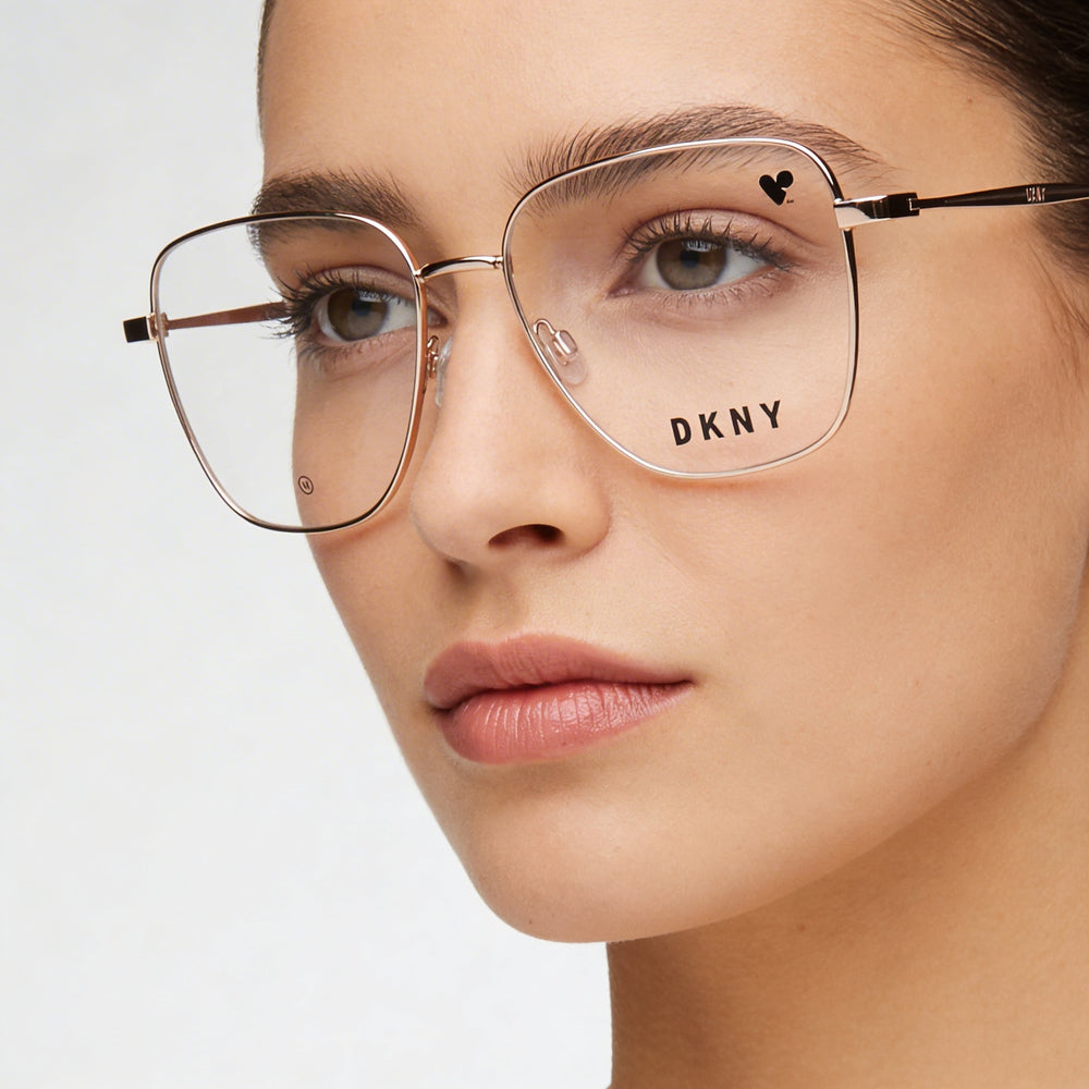 DKNY DK1031 Women's Sunglasses, Propionate Frame in Rose Gold, Polycarbonate Lenses, 54mm Lens Width