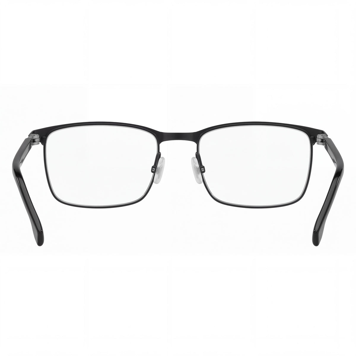 BOSS 1637 Women's Stainless Steel Rectangular Non- Eyeglasses Matte Black Ruthenium Transparent Lenses 54-18-150, Photo 4