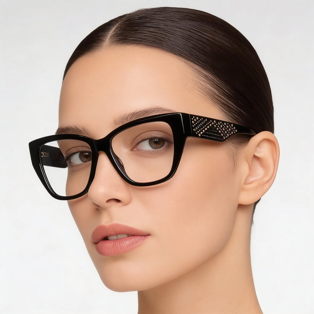 GUESS by Marciano Gm50019 Women's Shiny Black Plastic Frame Eyeglasses with Polycarbonate Lenses 52-15-140