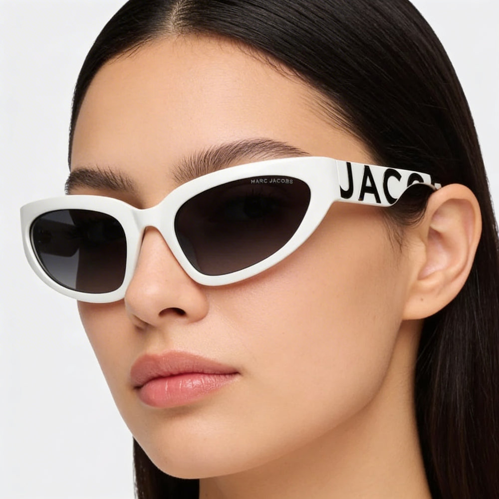 Marc Jacobs Marc 738/S Women's White Black Dark Grey Shaded Non-Polarized Cellulose Prop. Sunglasses 61mm