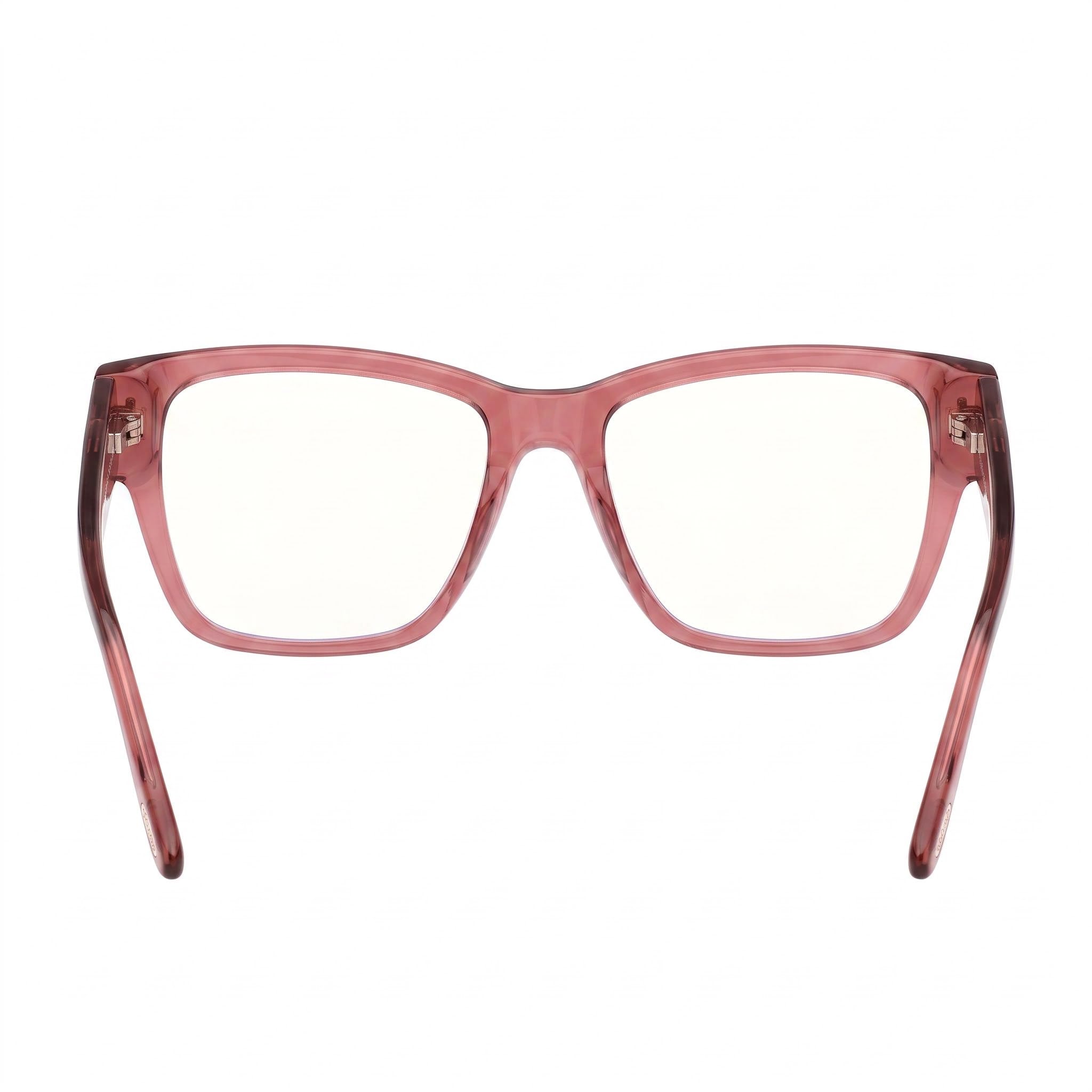 Tom Ford Ft5745-b Women's Transparent Antique Rose Plastic Square Blue-Light Block Eyeglasses 54mm, Photo 4