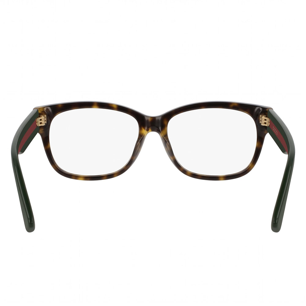 Gucci Gg0278o-012 Women's Full Rim Rectangle Plastic Prescription Ready Optical Frames Havana Green 55mm
