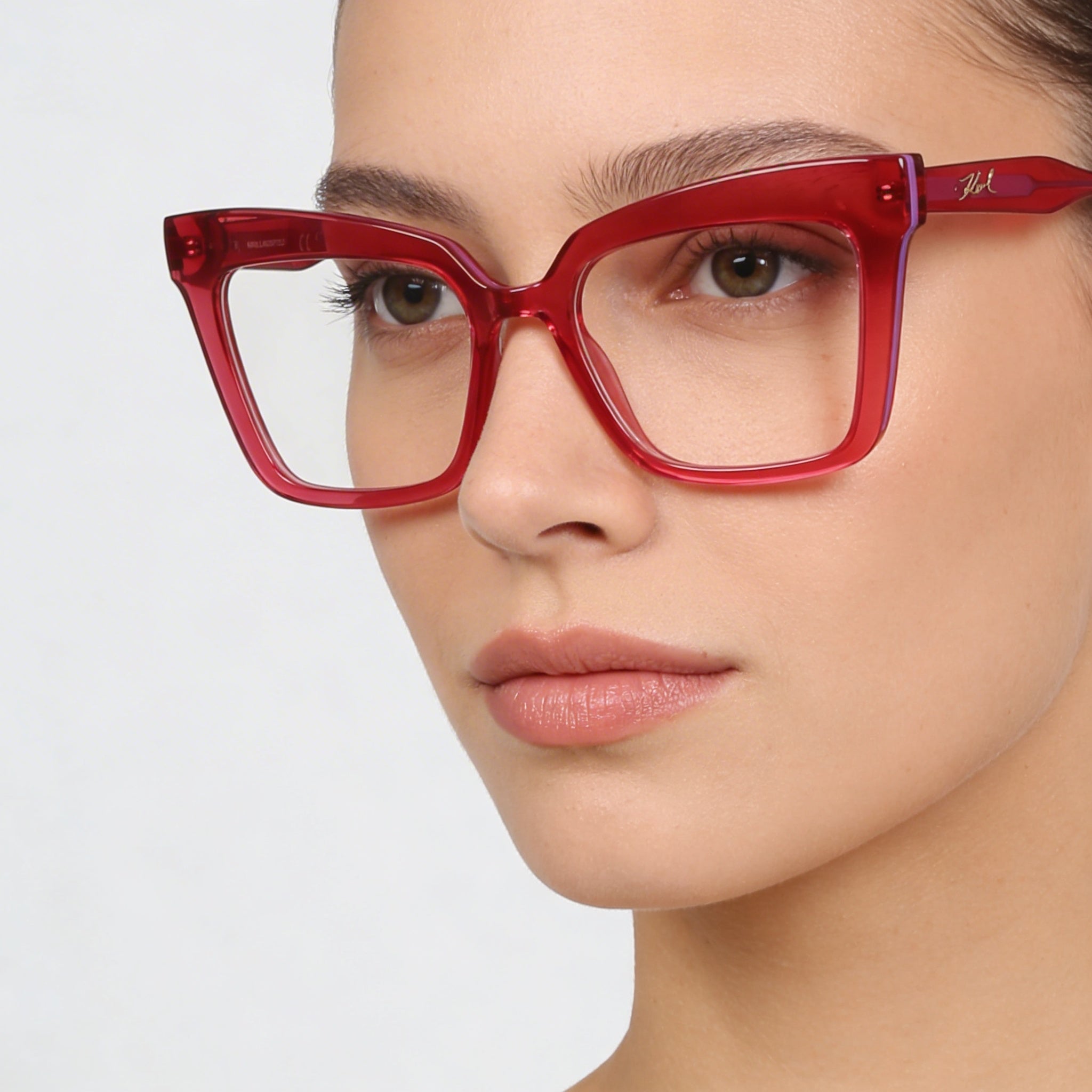 KARL LAGERFELD Modern KL6136 Women's Iniettato Frame, Polycarbonate Cherry Lenses, Non-Polarised Sunglasses 51mm, Photo 4