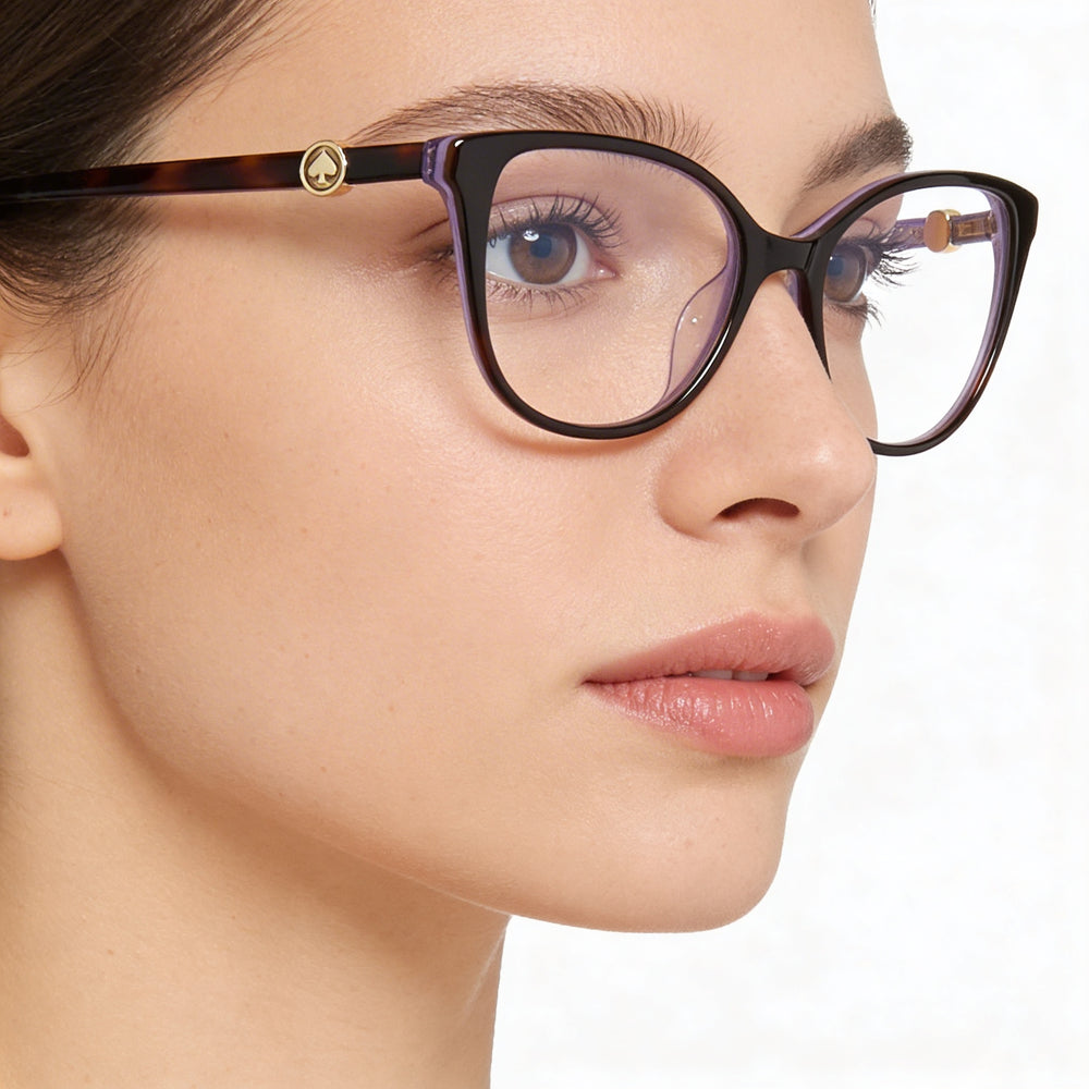 kate spade new york Gafas de sol de plástico modernas para mujer, montura habana, lentes polarizadas violeta, 52 mm